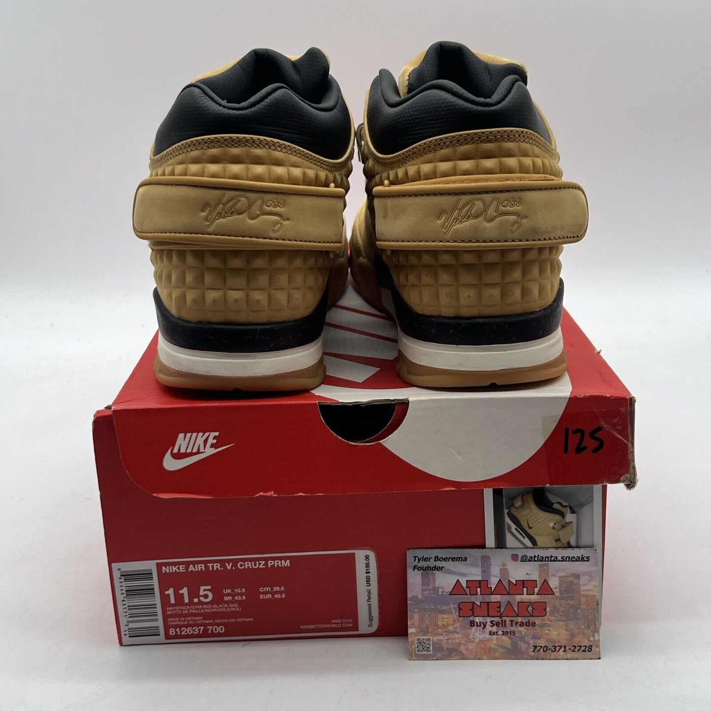 Size 11.5 - Nike Air TR Cruz Wheat Black White Suede (812637-700)