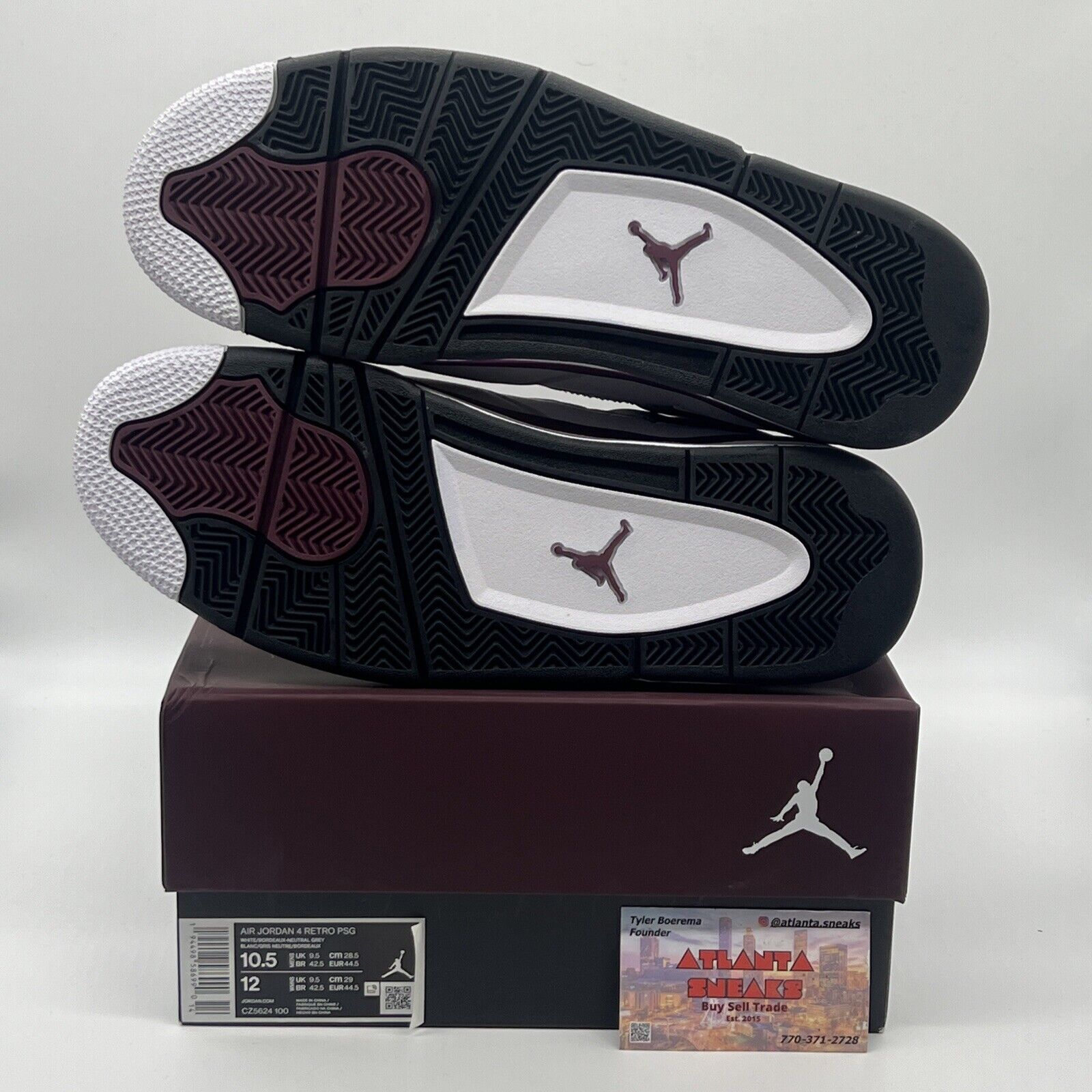 Size 10.5 - Jordan 4 Retro x Paris Saint-Germain Bordeaux 2020 Brand New Og All
