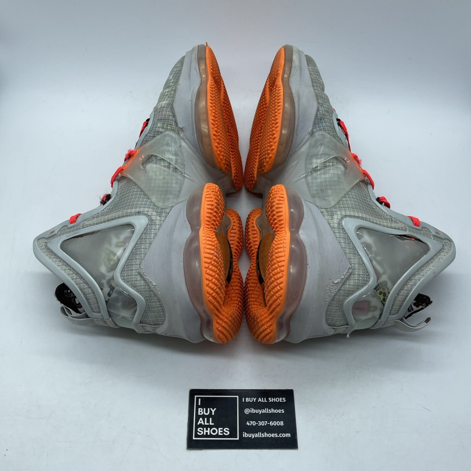 Size 12 - NIKE LEBRON XIX 19 GREY FOG ROMA GREEN Orange Leather (DC9339-001)