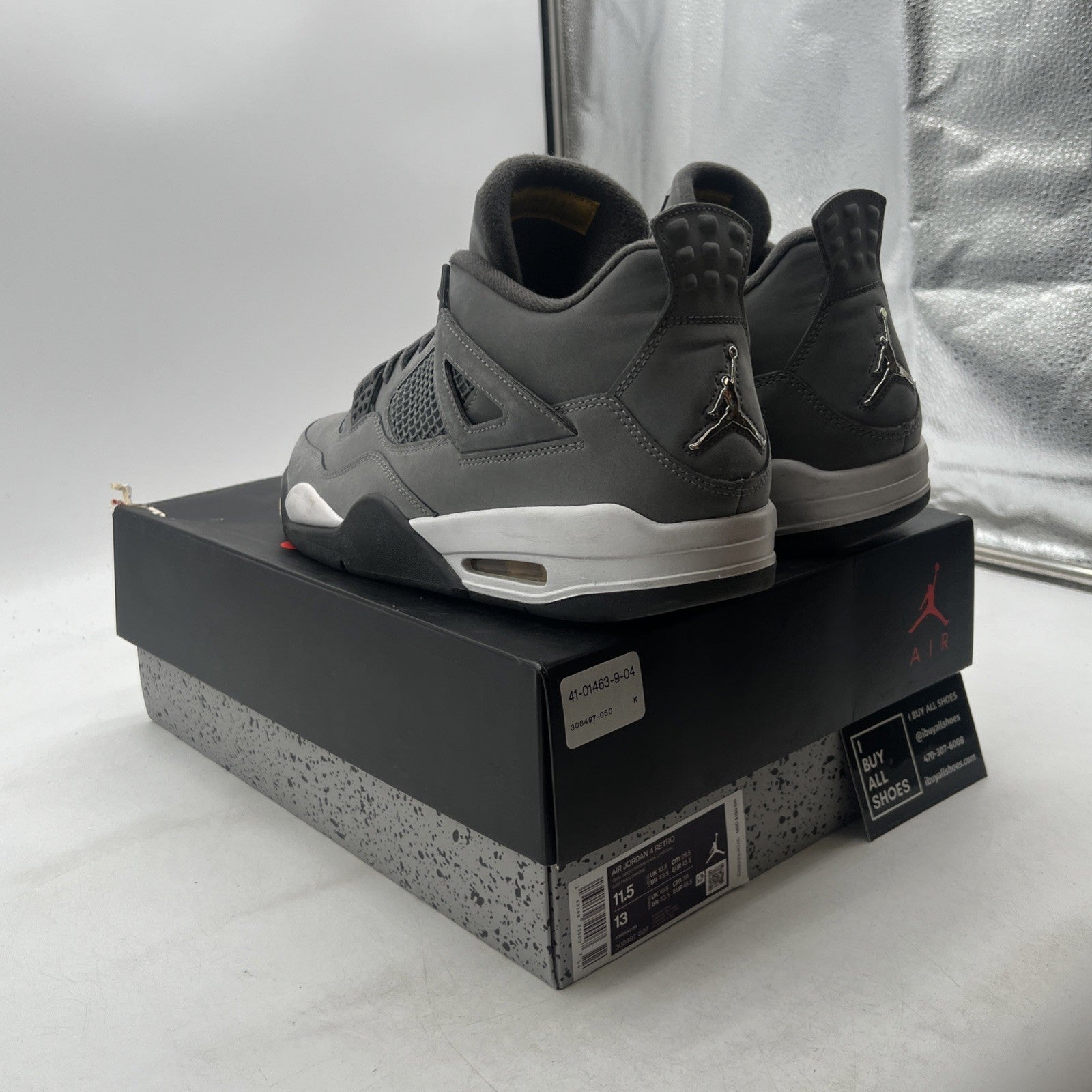 Size 11.5 - Air Jordan 4 Retro Low Cool Grey (308497-007)