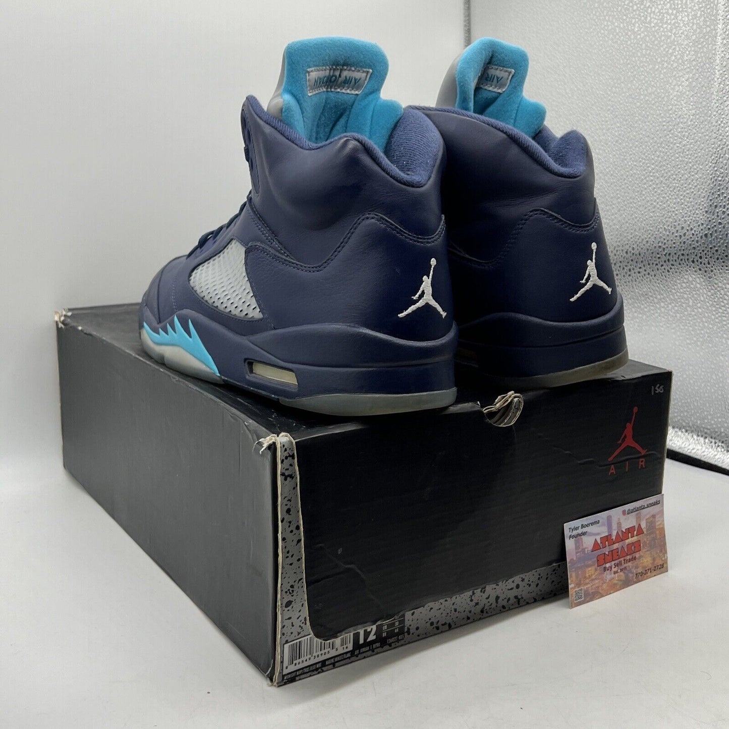 Size 12 - Air Jordan 5 Retro Pre-Grape Navy Blue Leather (136027-405)