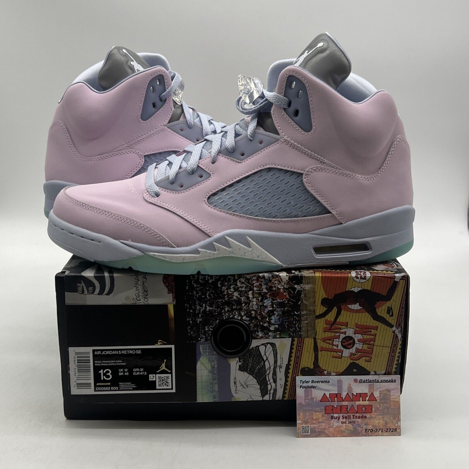 Size 13 - Jordan 5 Easter 2022 Pink Blue Leather (DV0562-600)