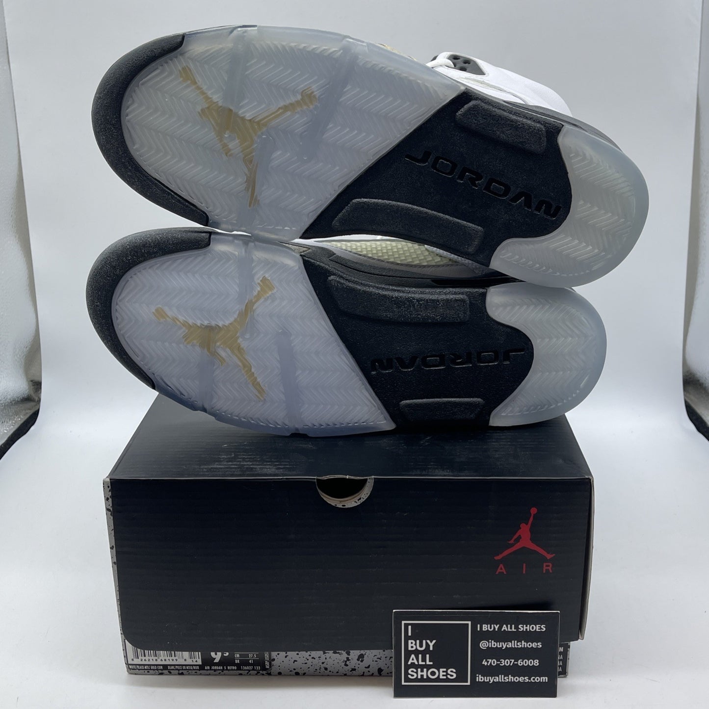 Size 9.5 - Air Jordan 5 Retro Olympic White Gold Leather (136027-133)