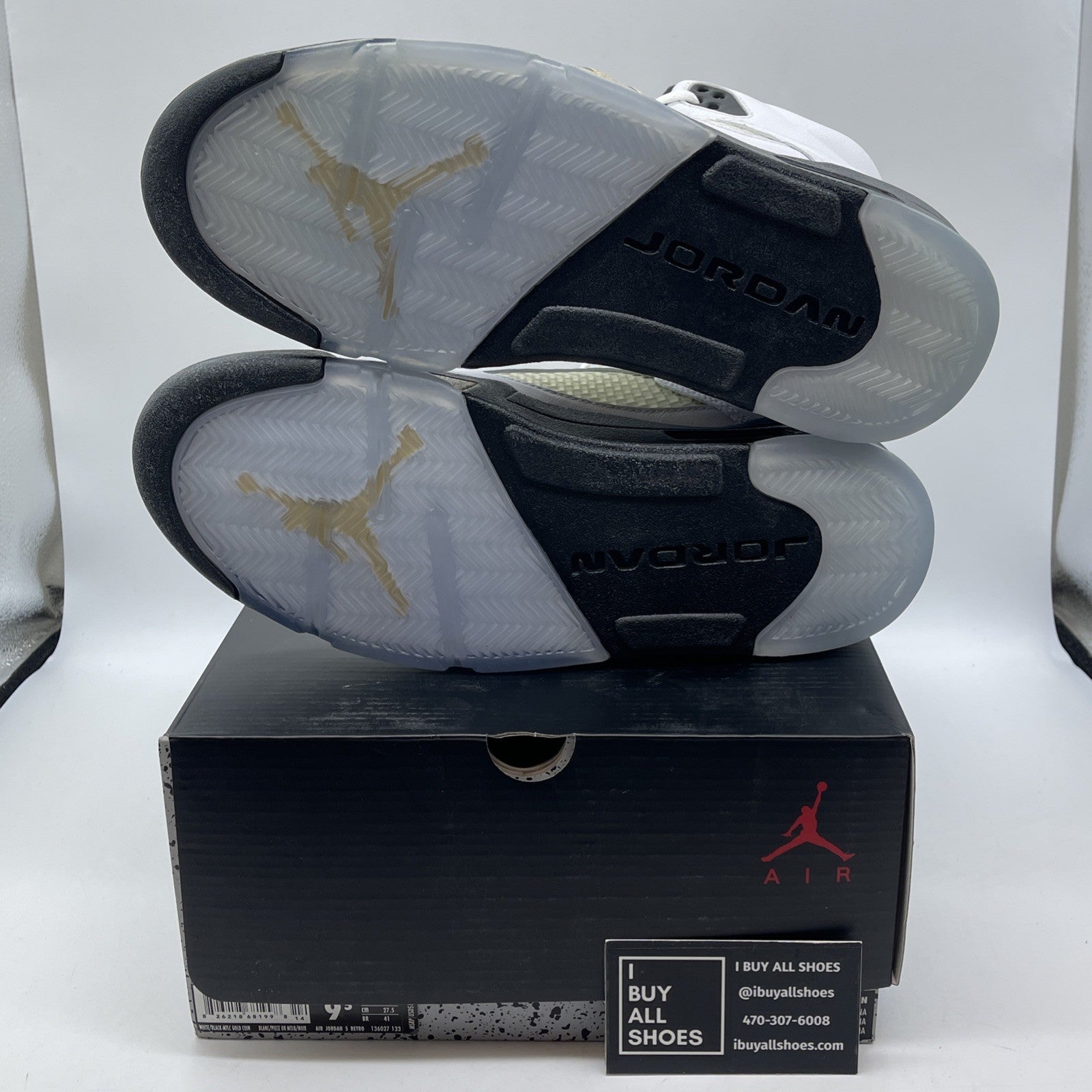 Size 9.5 - Air Jordan 5 Retro Olympic White Gold Leather (136027-133)