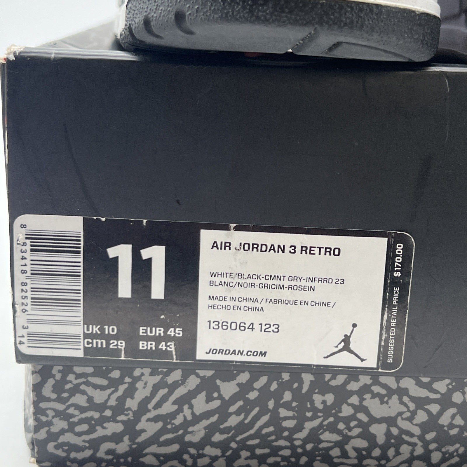Size 11 - Air Jordan 3 Retro Infrared 23 (136064-123)