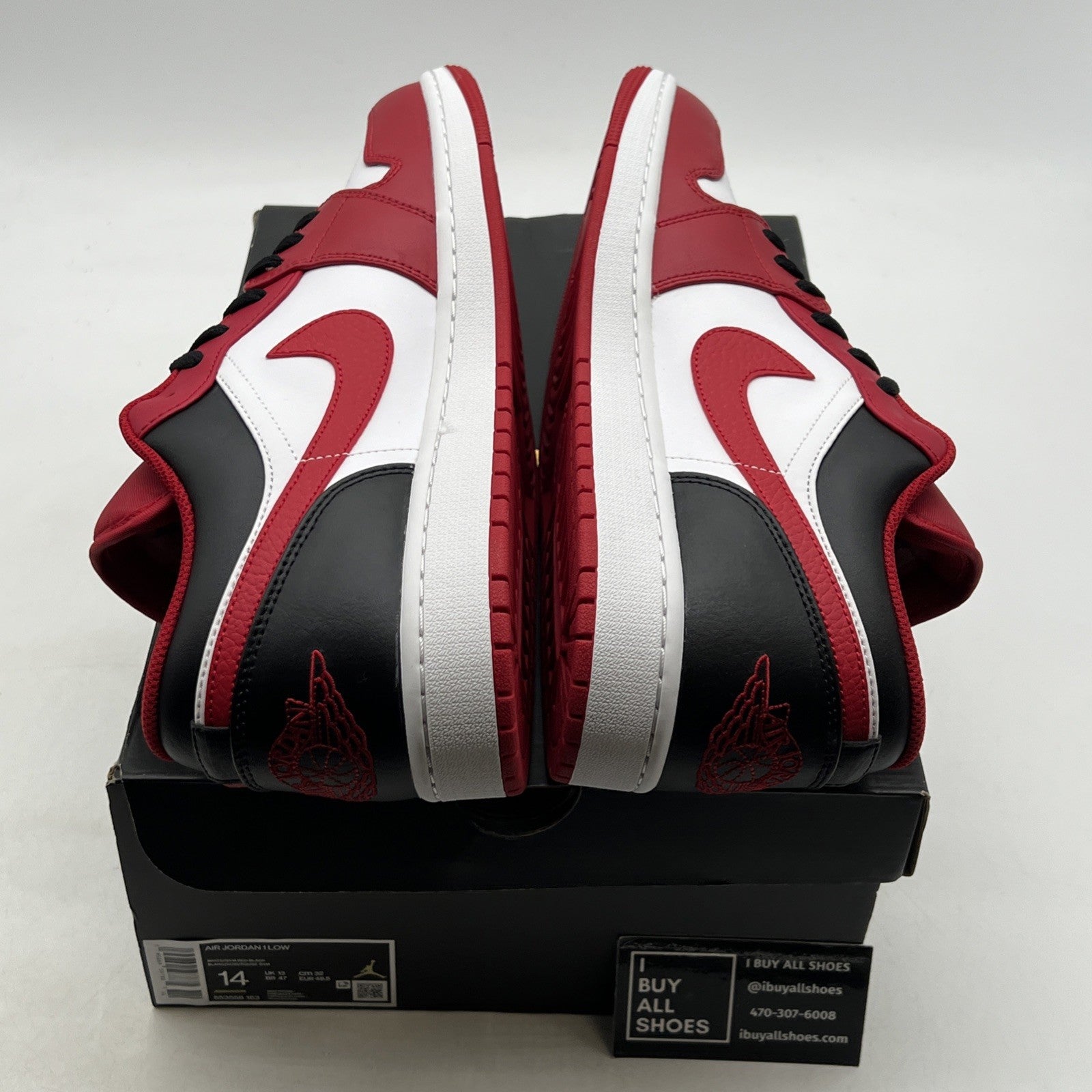 Size 14 - Air Jordan 1 Low Reverse Black Toe (553558-163)