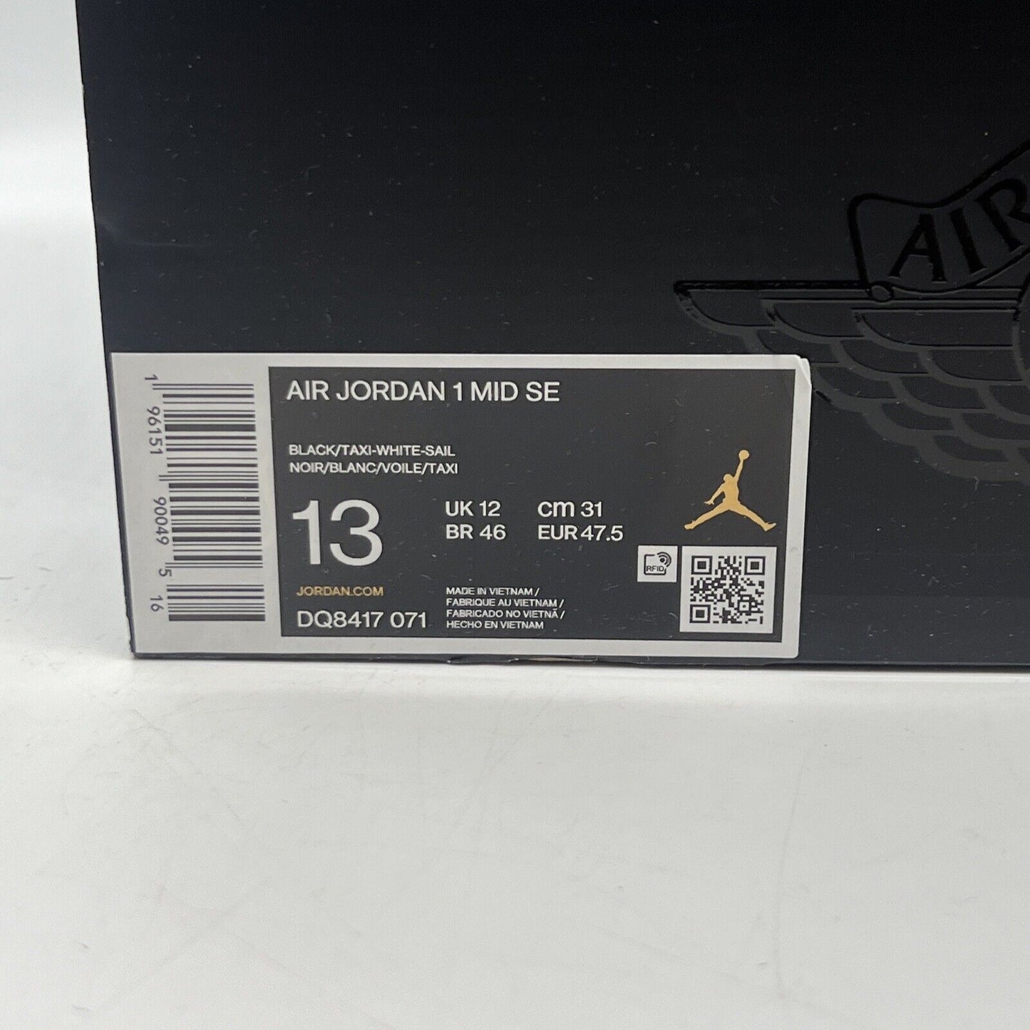 Size 13 - Jordan 1 Mid Sail/Taxi Brand New Og All