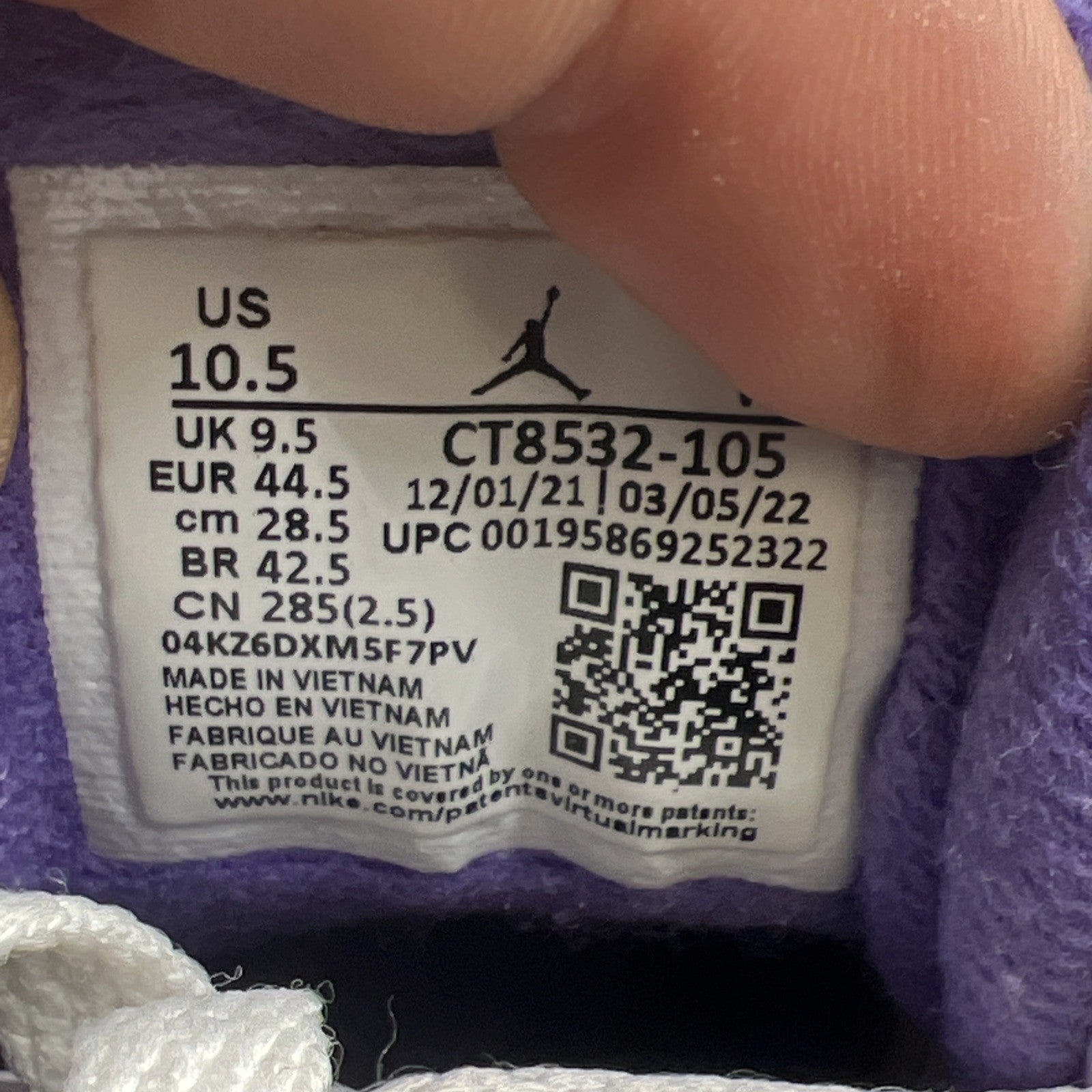 Size 10.5 - Air Jordan 3 Retro Mid Dark Iris (CT8532-105)