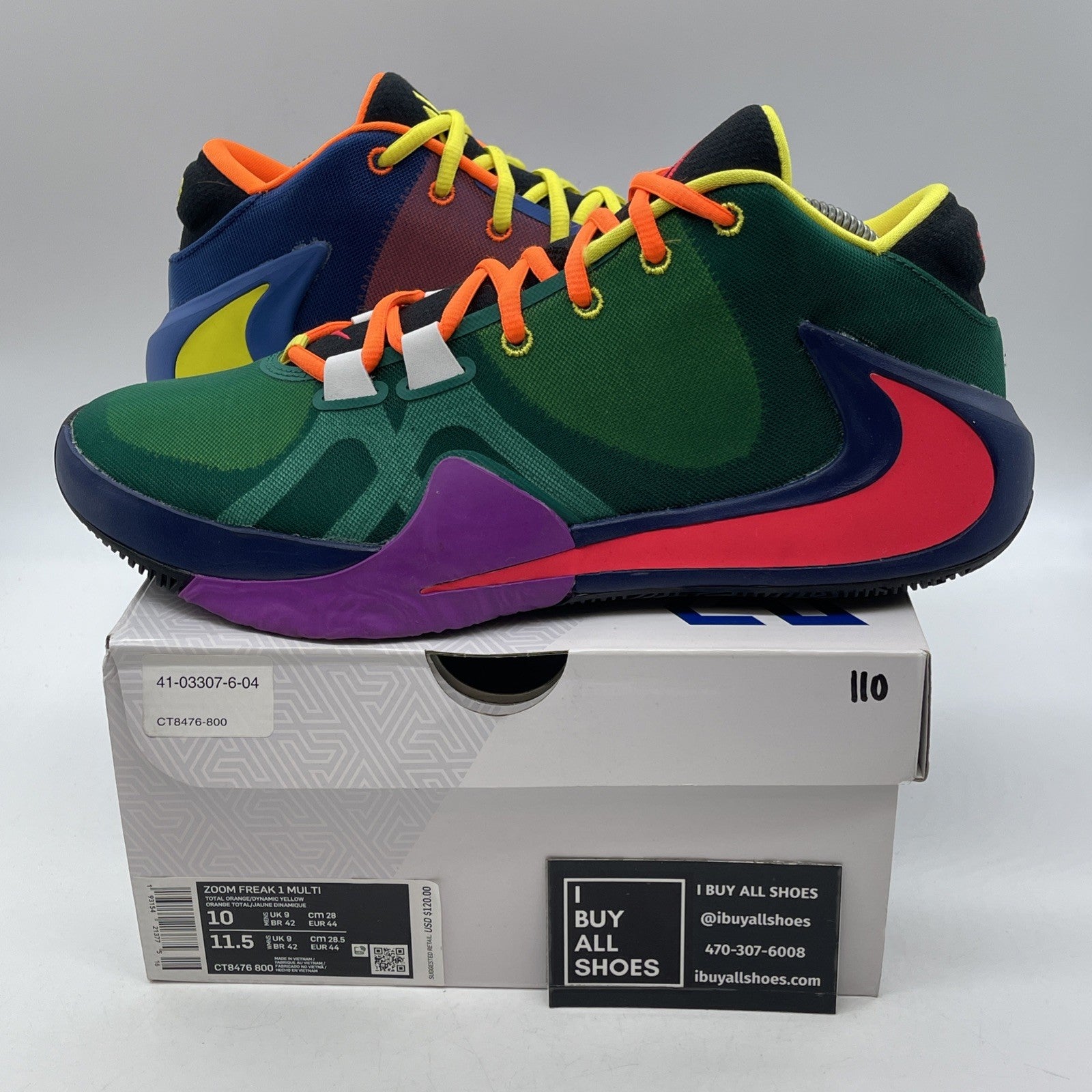 Size 10 - Nike Zoom Freak 1 Roots Multi Color Leather (CT8476-800)