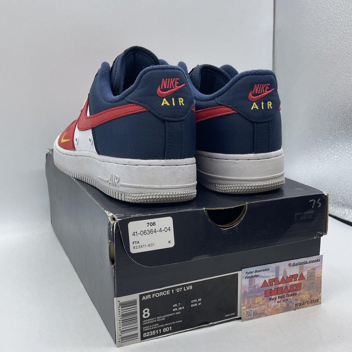 Size 8 - Nike Air Force 1  LV8 Low 4th of July Blue White Leather (823511-601)