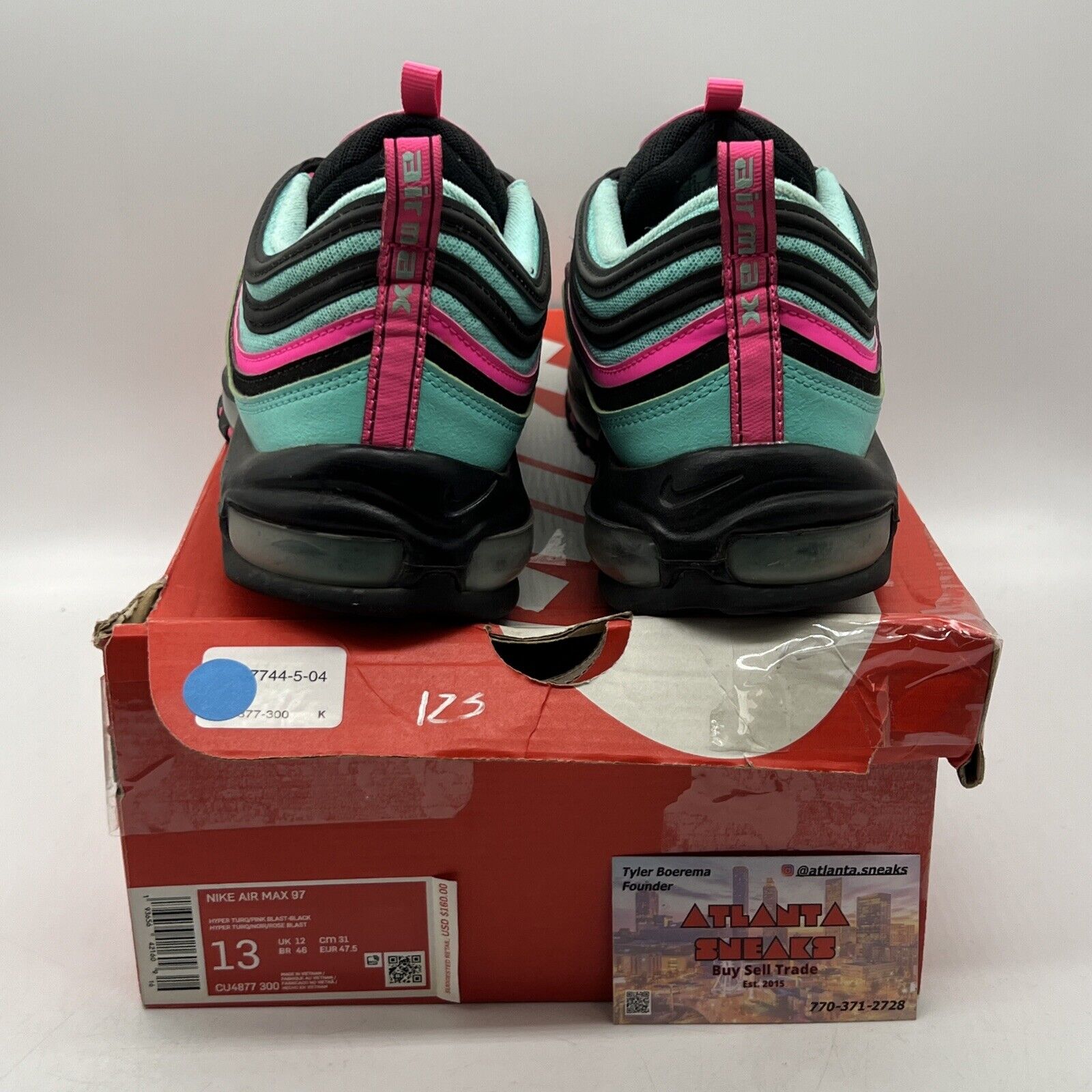 Size 13 - Nike Air Max 97 Hyper Turquoise Pink Leather