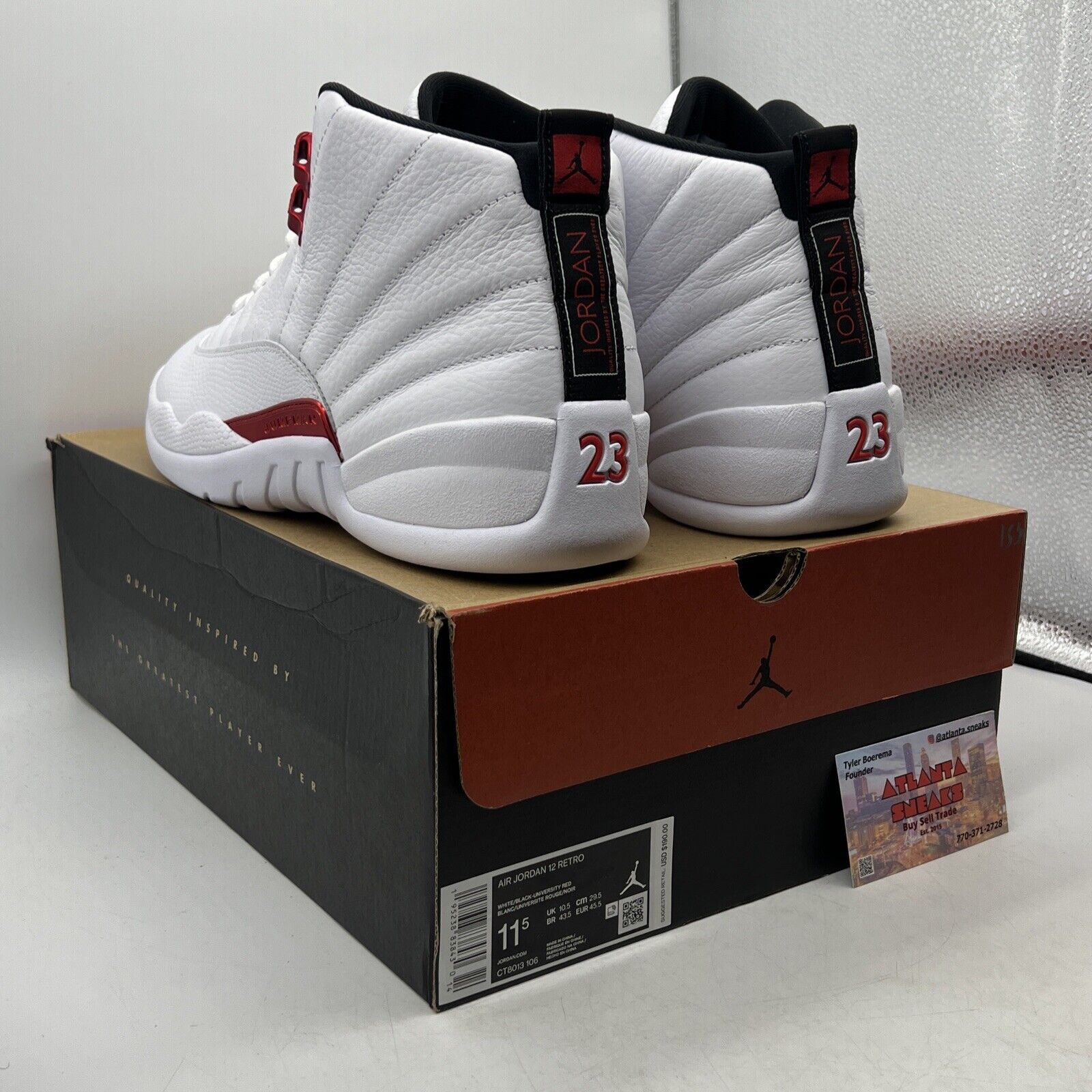 Size 11.5 - Air Jordan 12 Retro Twist White Red Black Leather  (CT8013-106)