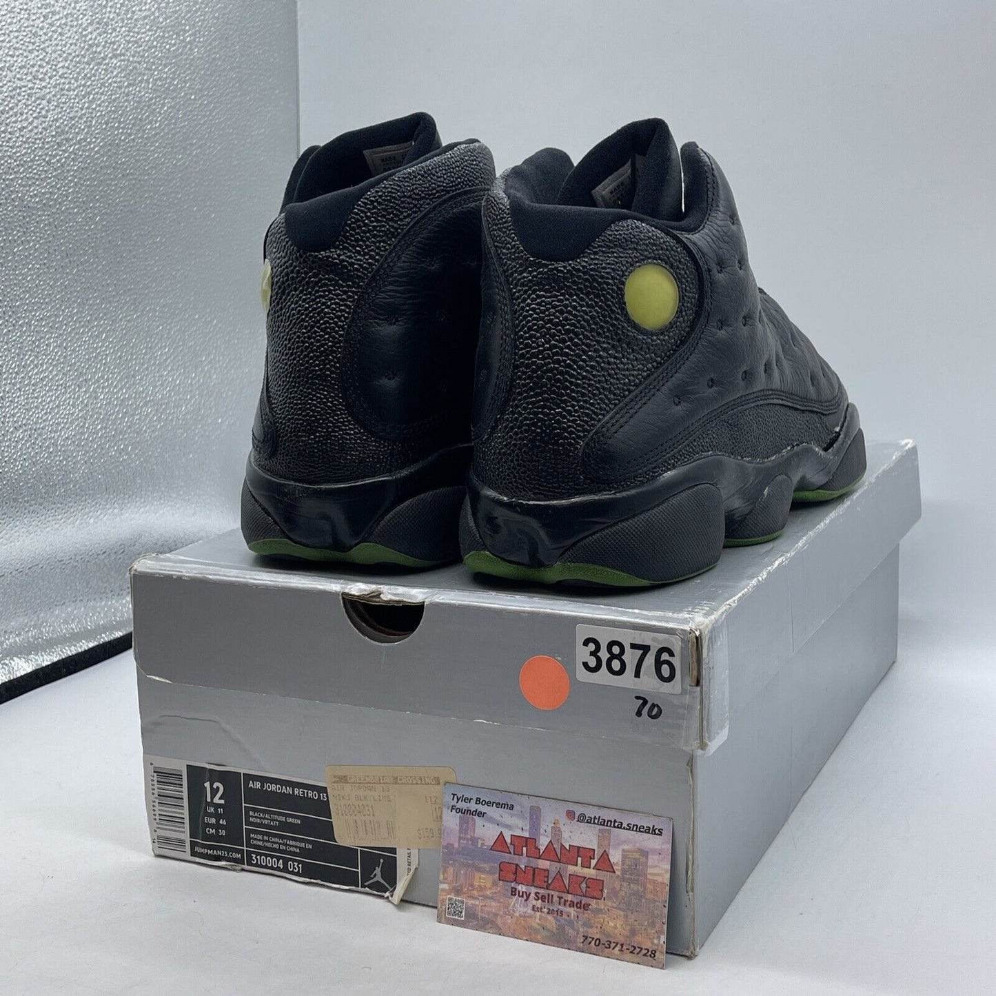 Size 12 - Air Jordan 13 Retro 2005 Altitude Black Leather (310004-031)