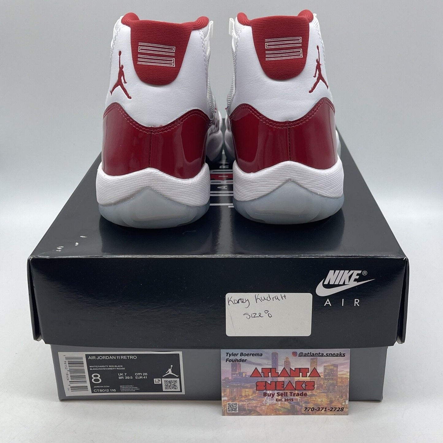 Size 8 - Jordan 11 Retro High Cherry Red White Leather (CT8012-116)