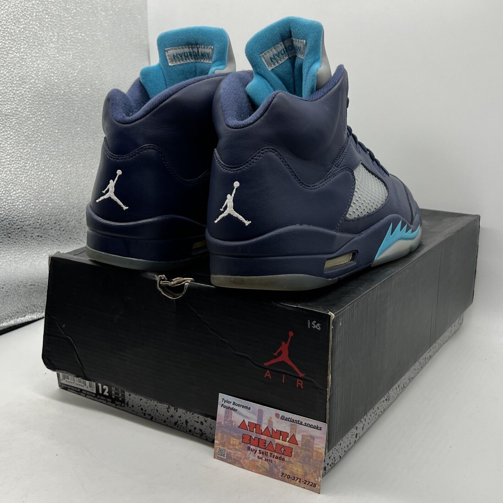 Size 12 - Air Jordan 5 Retro Pre-Grape Navy Blue Leather (136027-405)