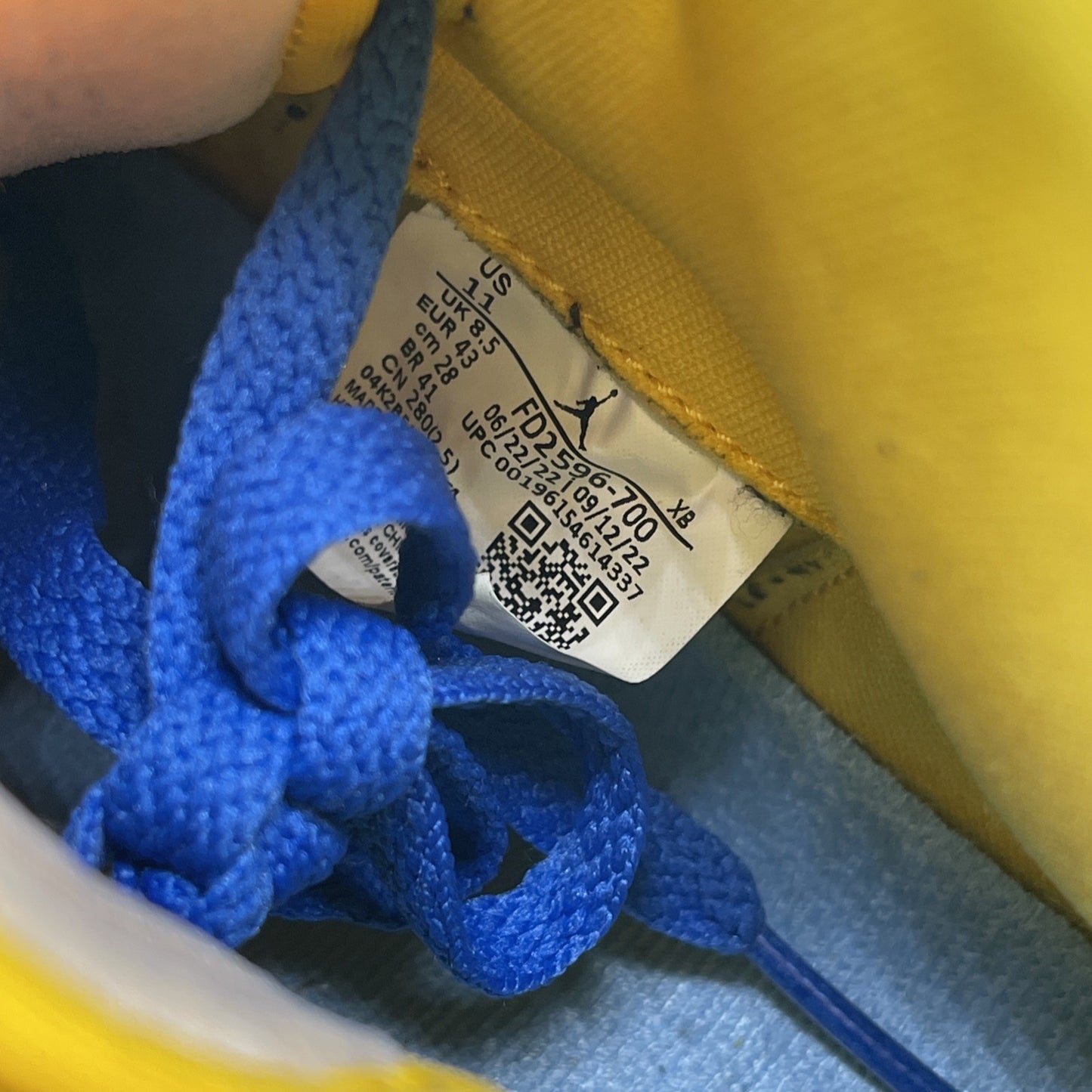 Size 11W - Air Jordan 1 Retro OG High Reverse Laney Yellow Blue (FD2596-700):