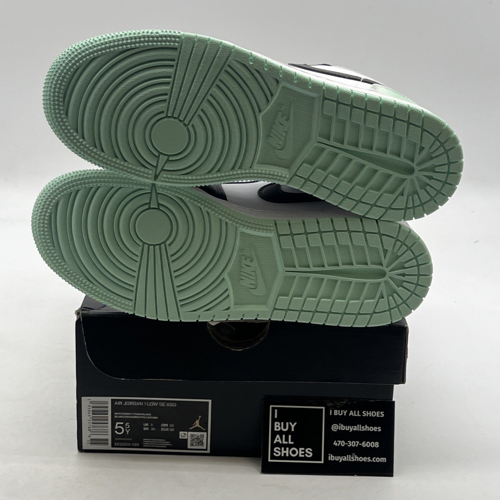 Size 5.5Y - Nike Air Jordan 1 Low SE Tie Dye White Mint Foam Youth (DQ2514-100)