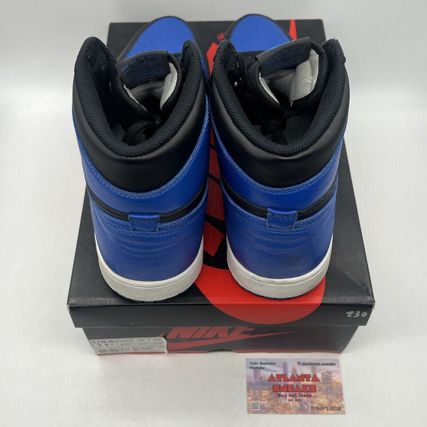 Size 11.5 - Jordan 1 Retro OG High Royal Black White Leather  (555088-007)