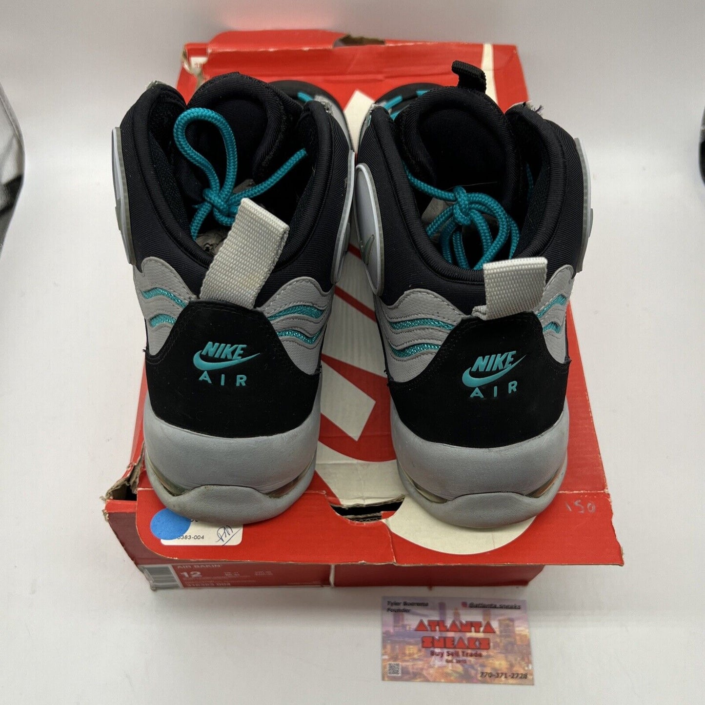 Size 12 - Nike Air Bakin Gray - 316383-004 Grey Black Aqua (316383-004)