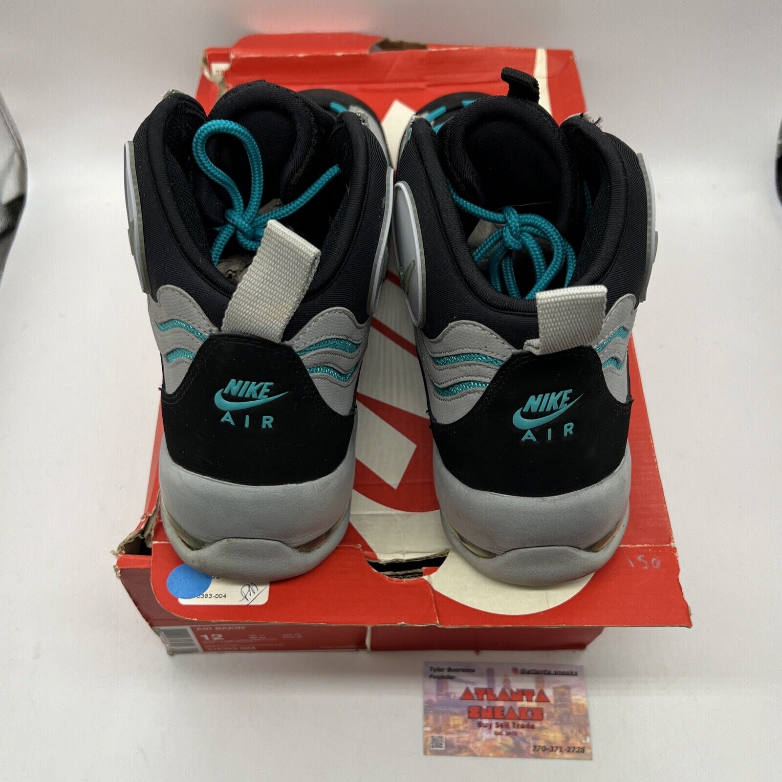 Size 12 - Nike Air Bakin Gray - 316383-004 Grey Black Aqua (316383-004)