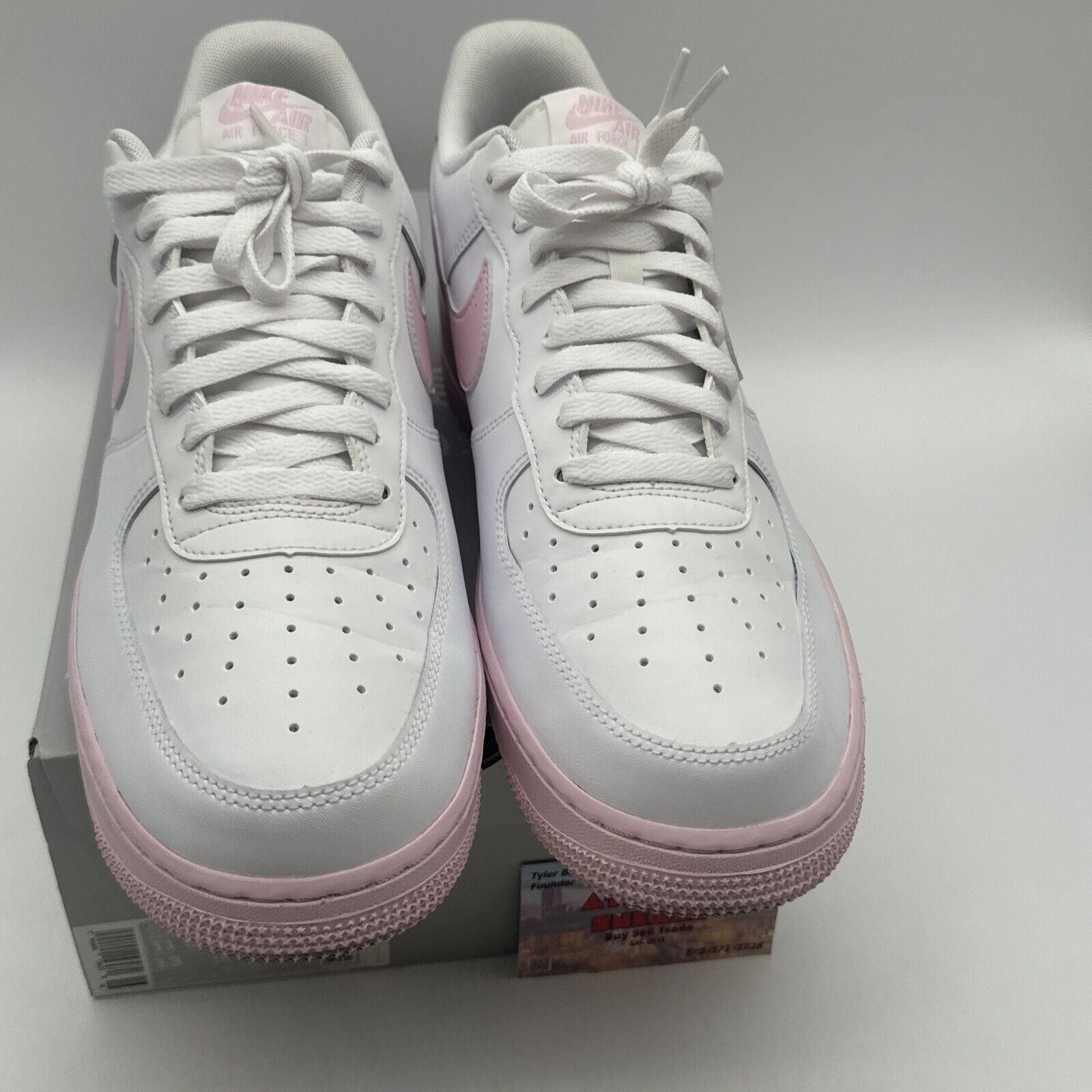 Size 11.5 - Nike Air Force 1 '07 Low White Pink Sole Leather Easter Rare Colorwa