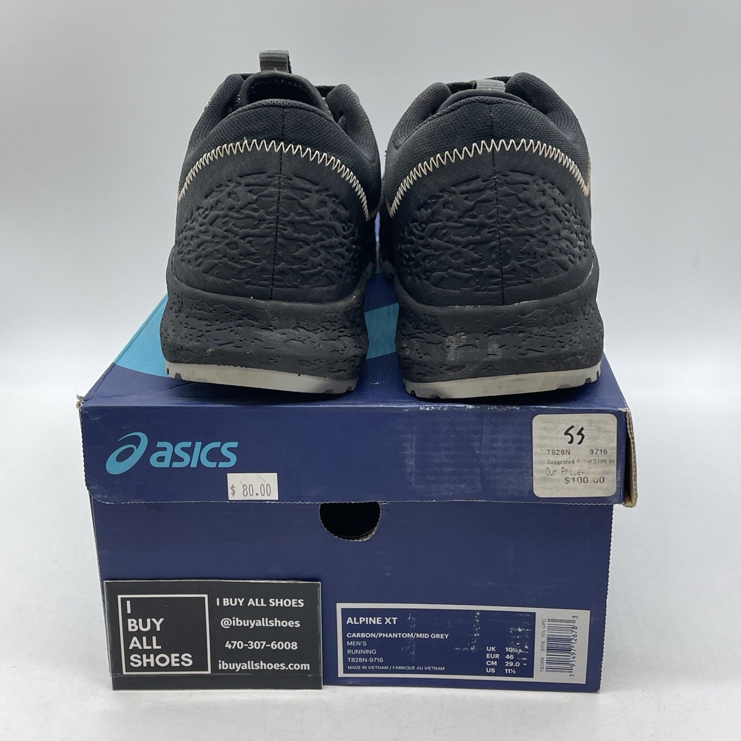 Size 11.5 - Asics Alpine XT Black Gray (T828N-001)