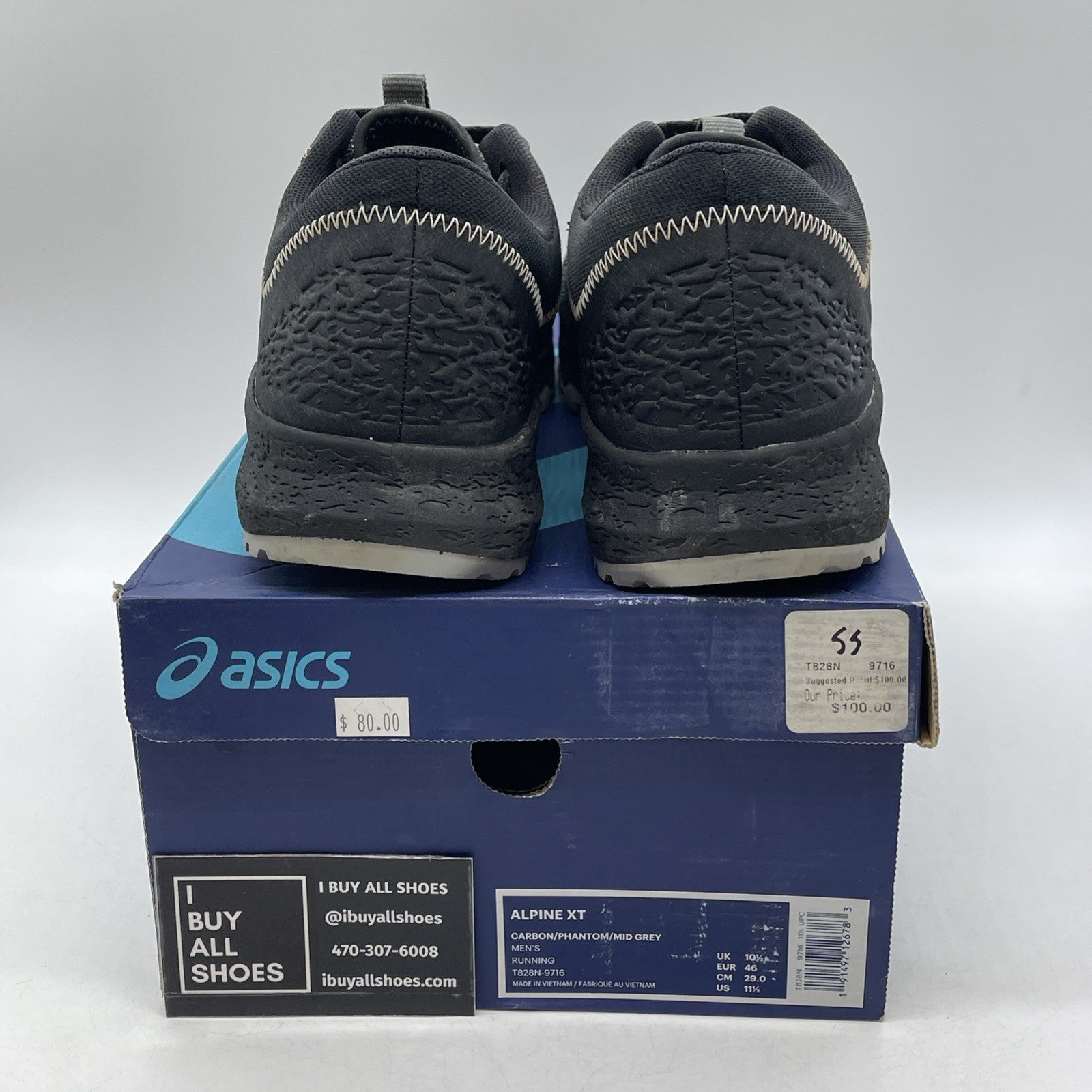 Size 11.5 - Asics Alpine XT Black Gray (T828N-001)