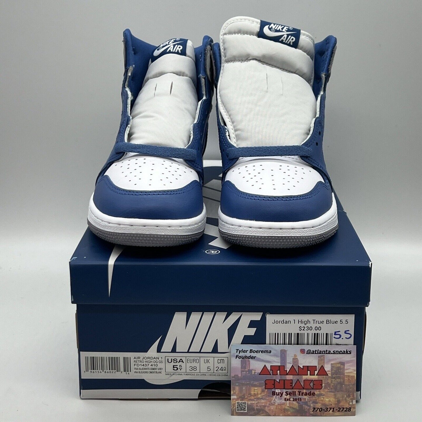 Jordan 1 Retro High OG True Blue (GS) Big Kids' Shoes True Blue-White FD1437-410