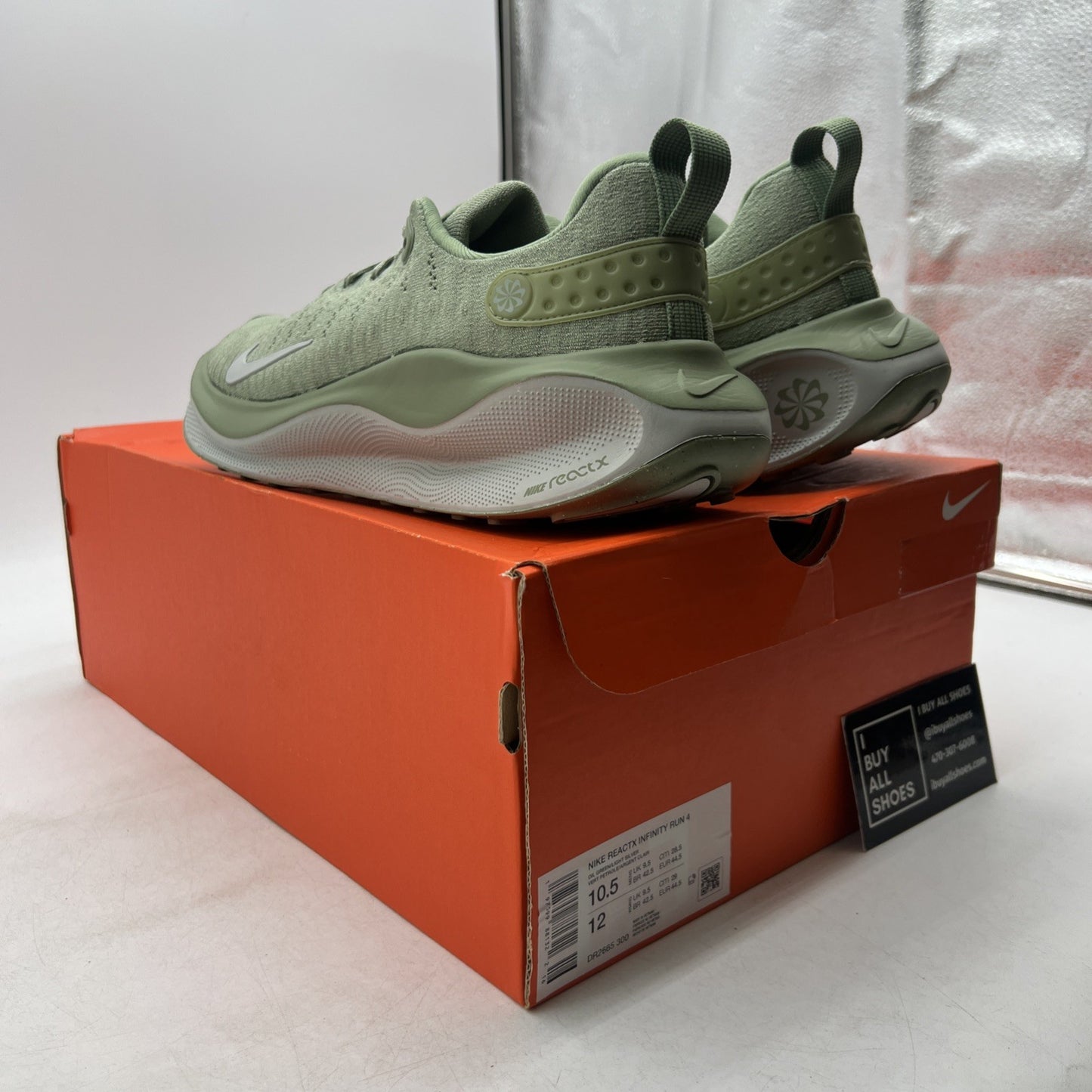 Size 10.5 - Nike ReactX Infinity Run 4 Oil Green (DR2665-300)