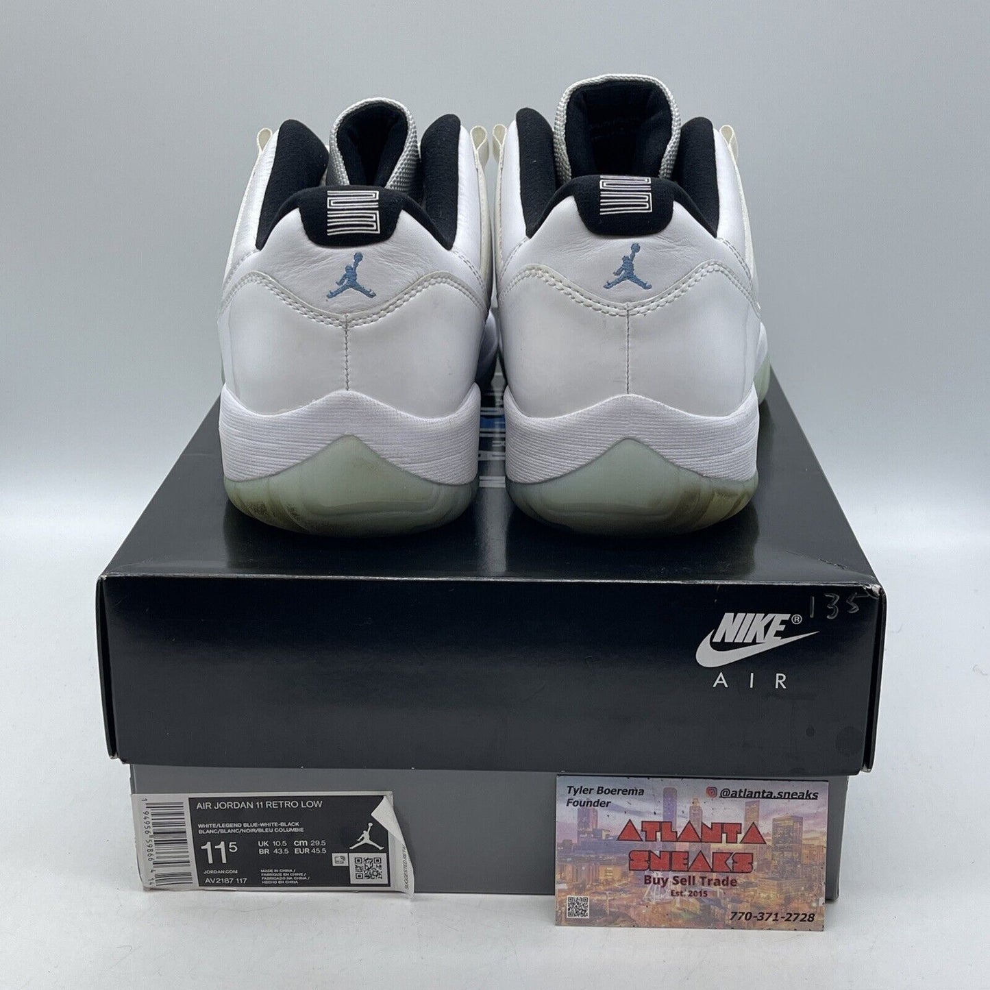 Size 11.5 - Jordan 11 Retro Low Legend Blue Black White Leather (AV2187-117)