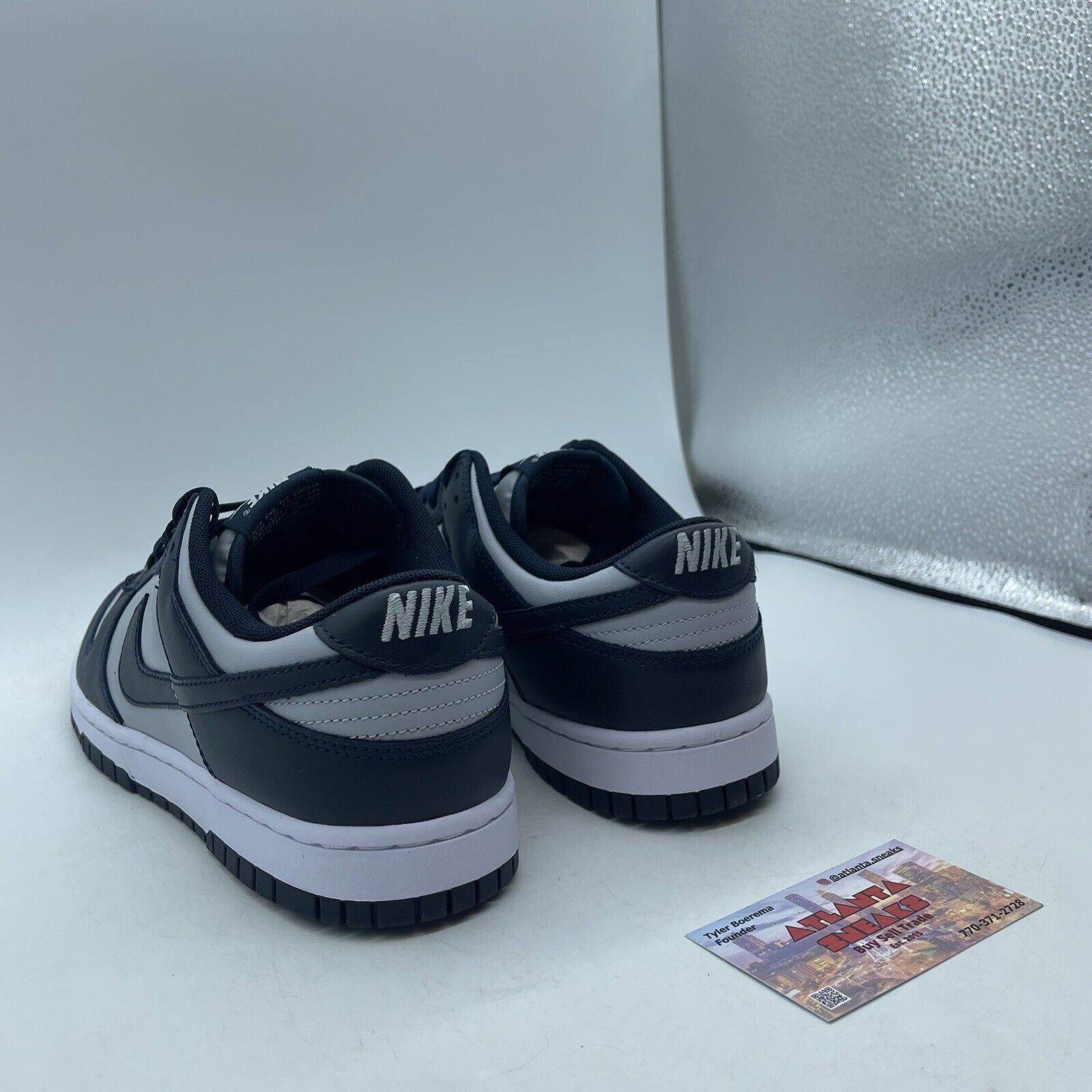 Size 8.5 - Nike Dunk Low Georgetown Blue White Grey Leather (DD1391-003)