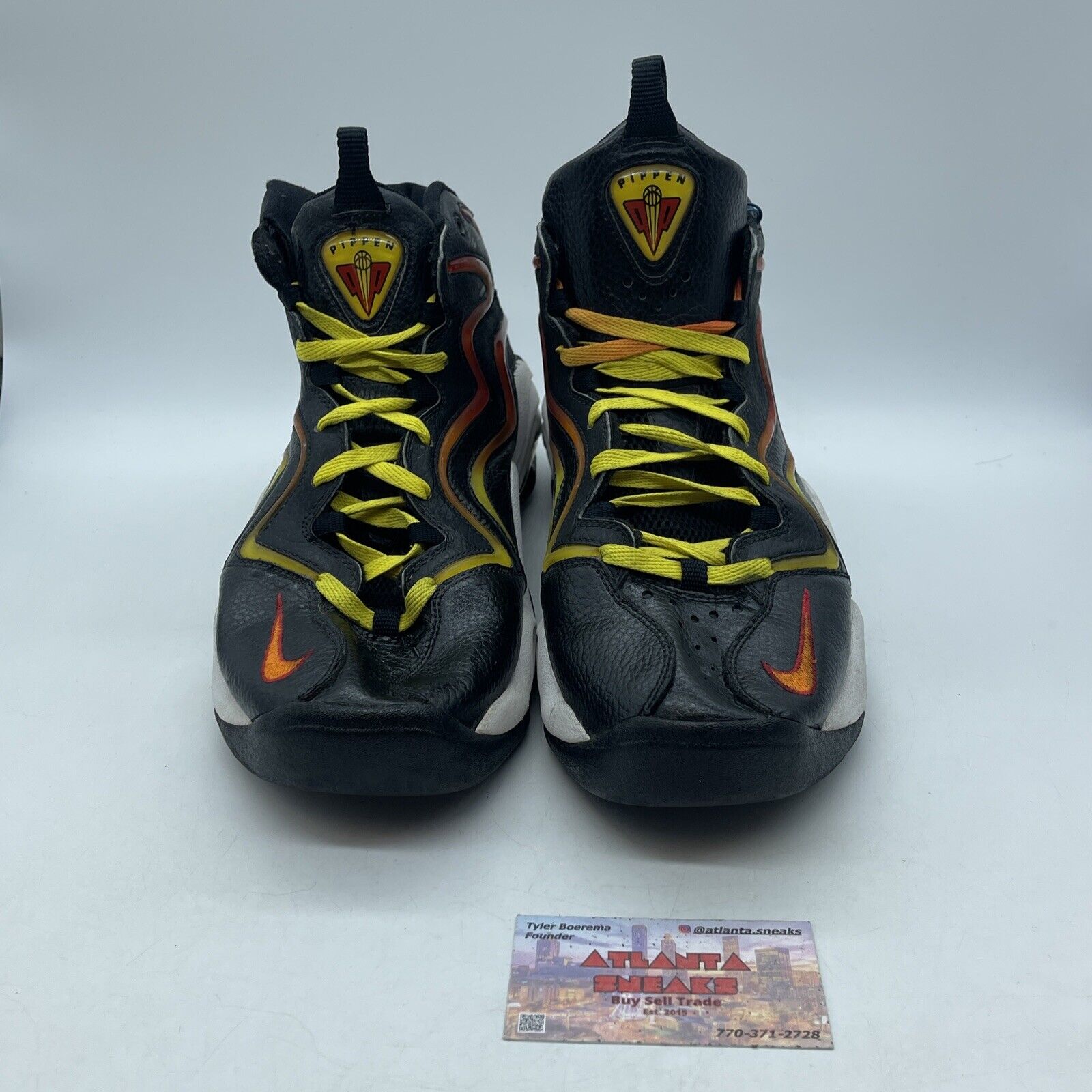 Size 13 - Nike Air Pippen 1 Sunset Black Yellow White Leather (410489-086)