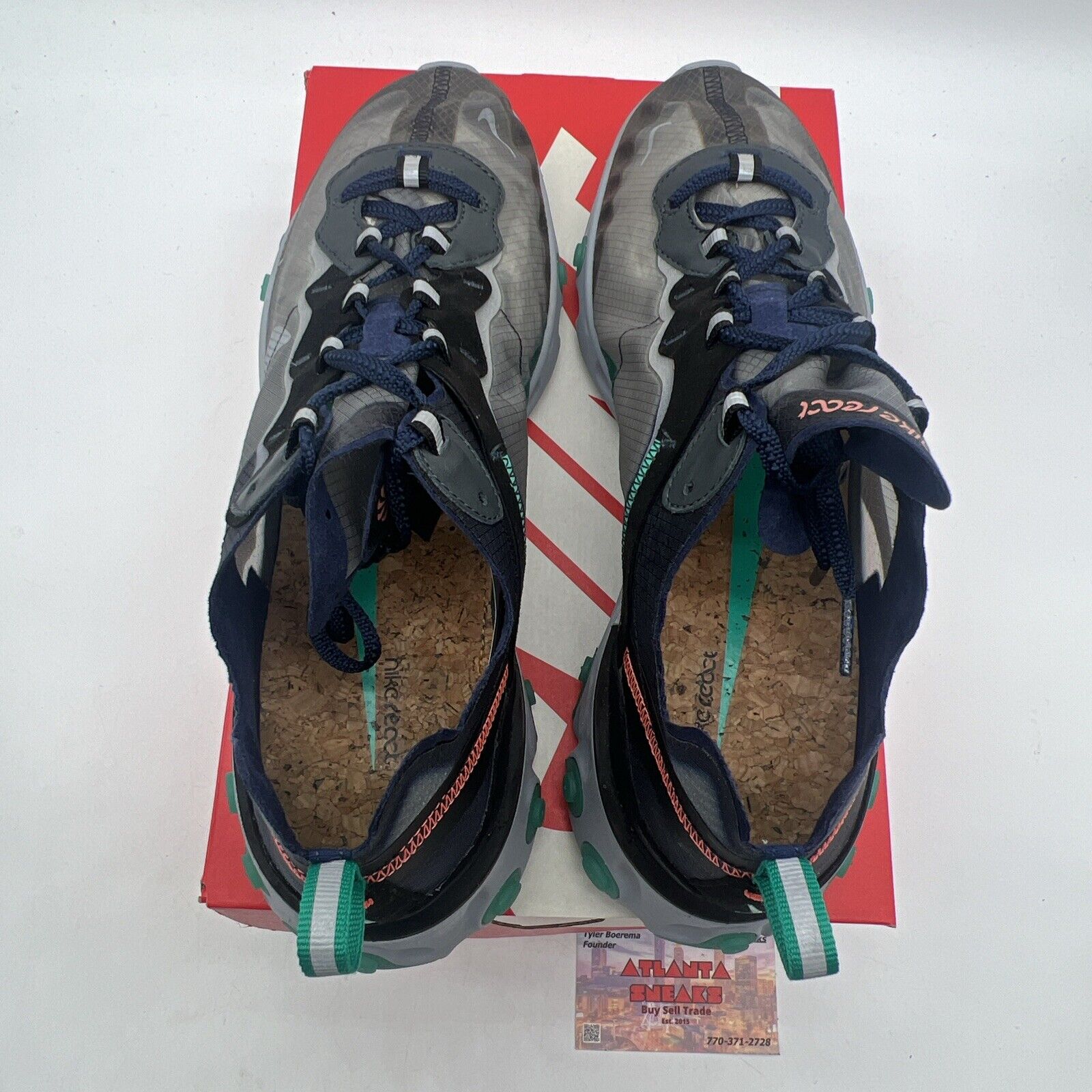 Size 12 - Nike React Element 87 Neptune Green 2018 Navy Grey (AQ1090-005)