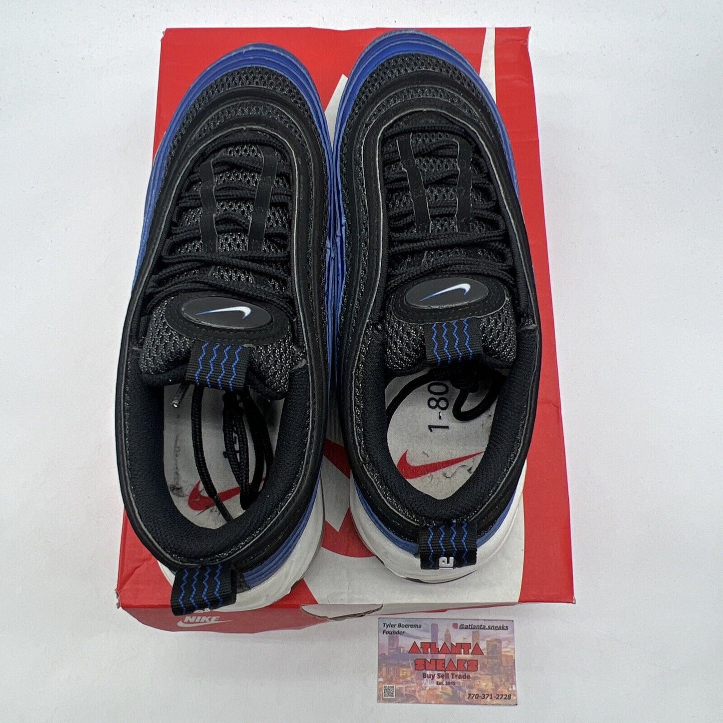 Size 9.5 - Nike Air Max 97 QS Royal Foamposite Blue Black White (CI5011-400)