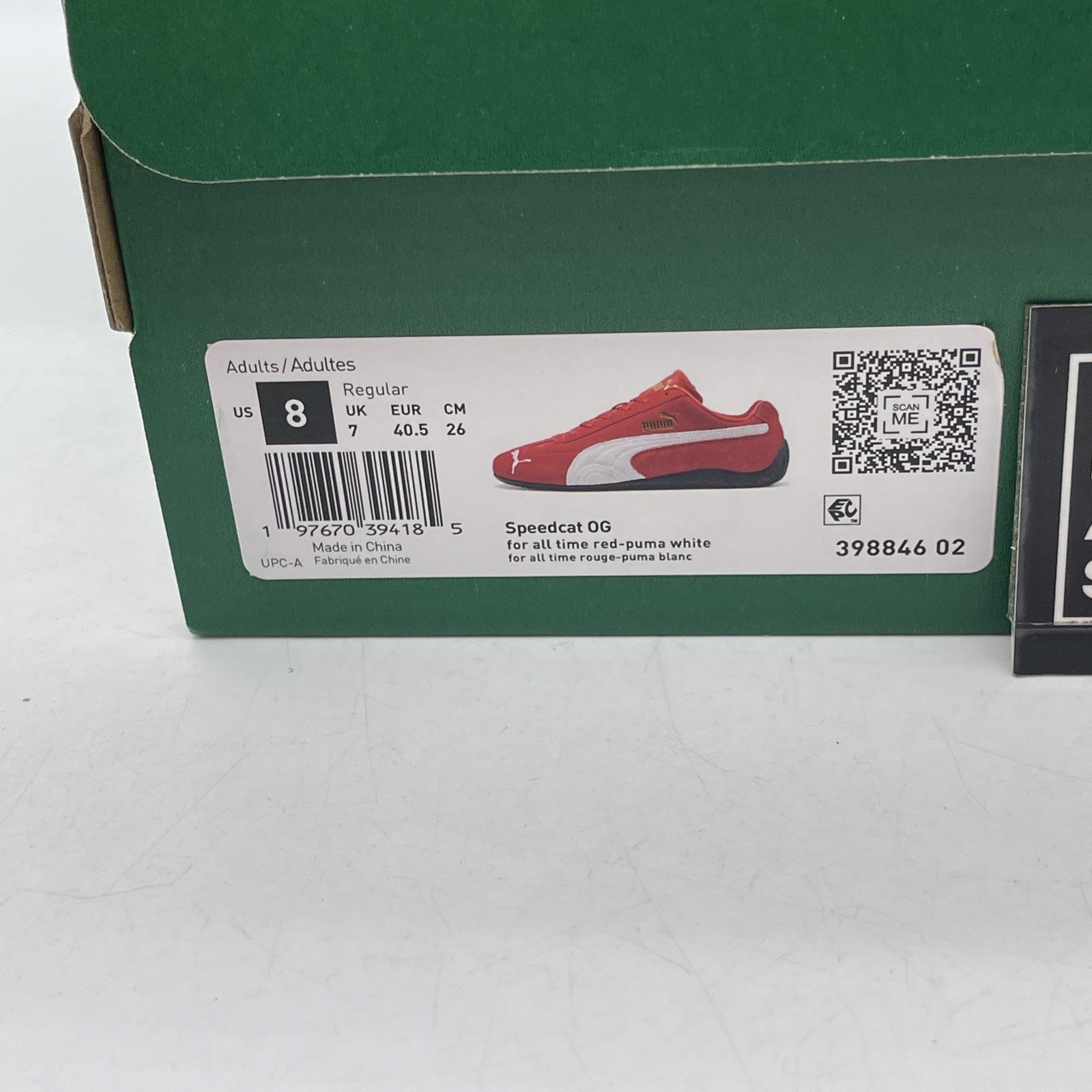 Size 8 - PUMA Speedcat OG Red White Black Suede (398846-02)