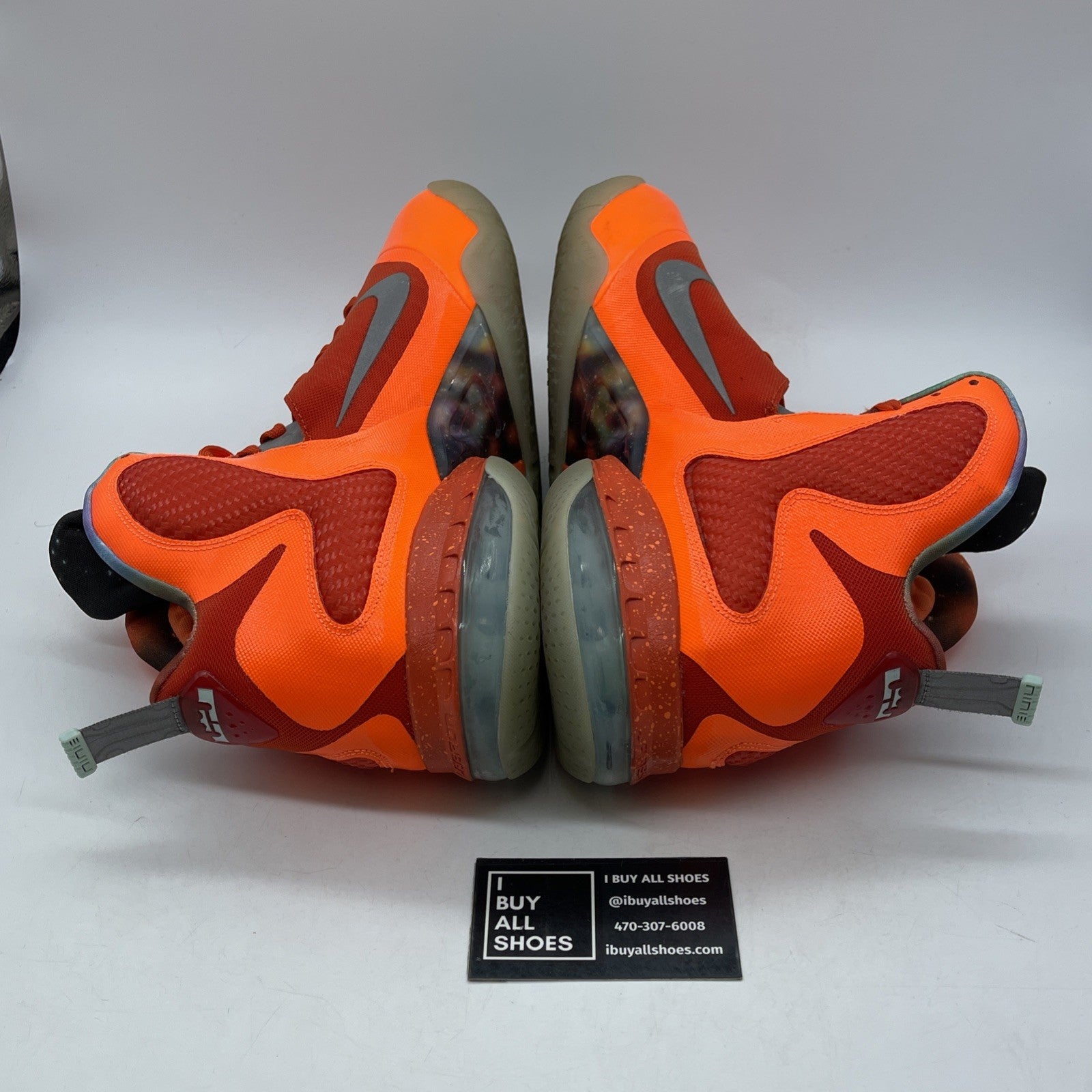 Size 13 - Nike LeBron 9 AS 2012 Big Bang Grey Orange Leather (520811-800)