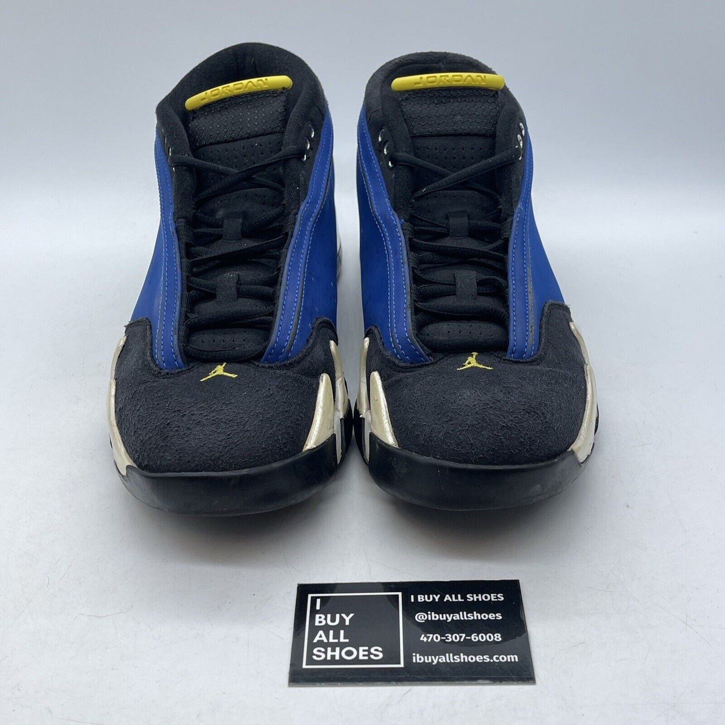 Size 10.5 - Air Jordan 14 Retro 2015 Low Laney Blue Black White (807511-405)