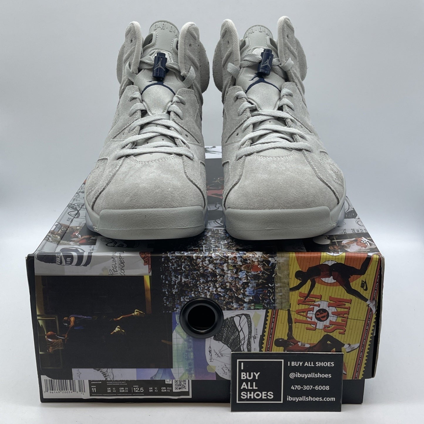 Size 11 - Jordan 6 Retro Mid Georgetown Blue Grey Blue Suede (CT8529-012)
