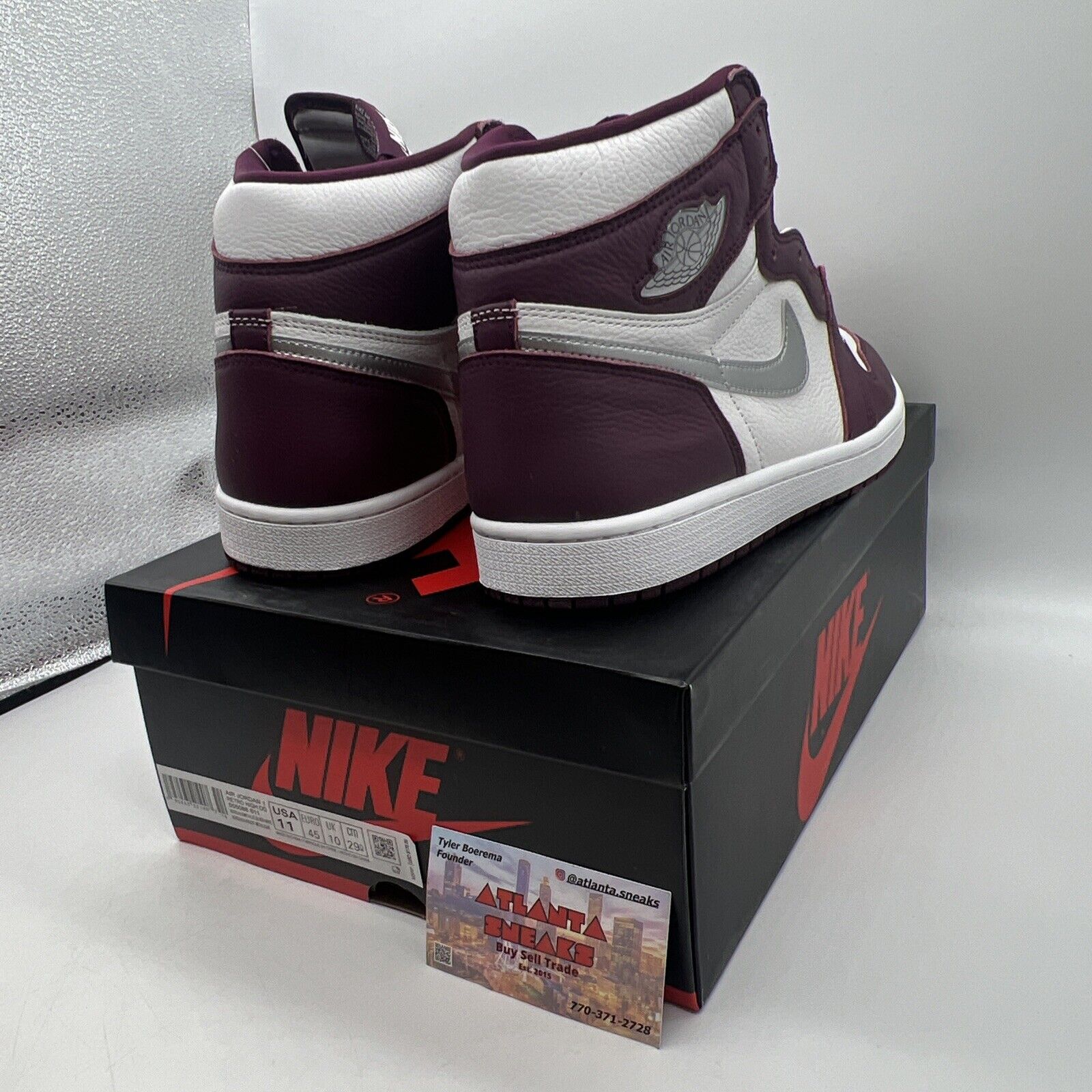 Size 11 - Jordan 1 Retro High OG Bordeaux Brand New Og All White