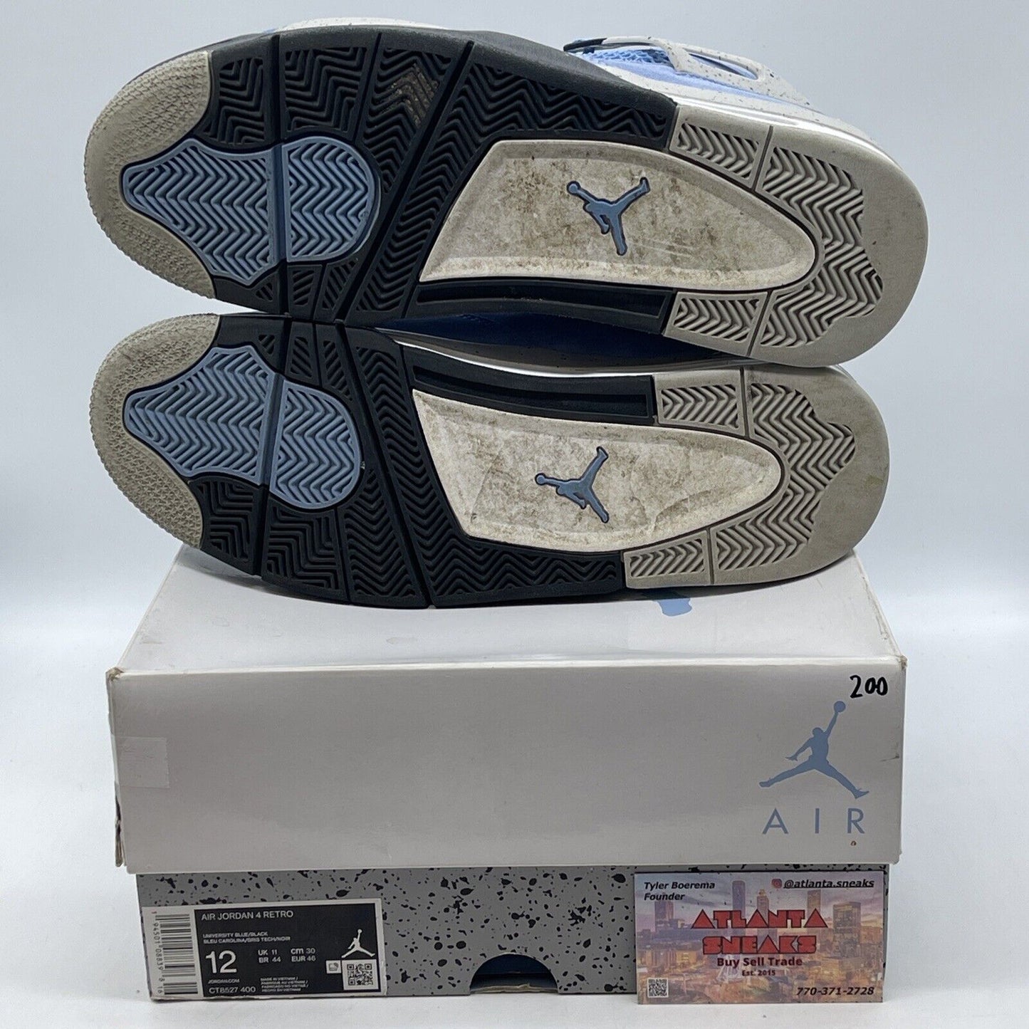 Size 12 - Jordan 4 Retro Mid University Blue Suede Grey Black (CT8527-400)