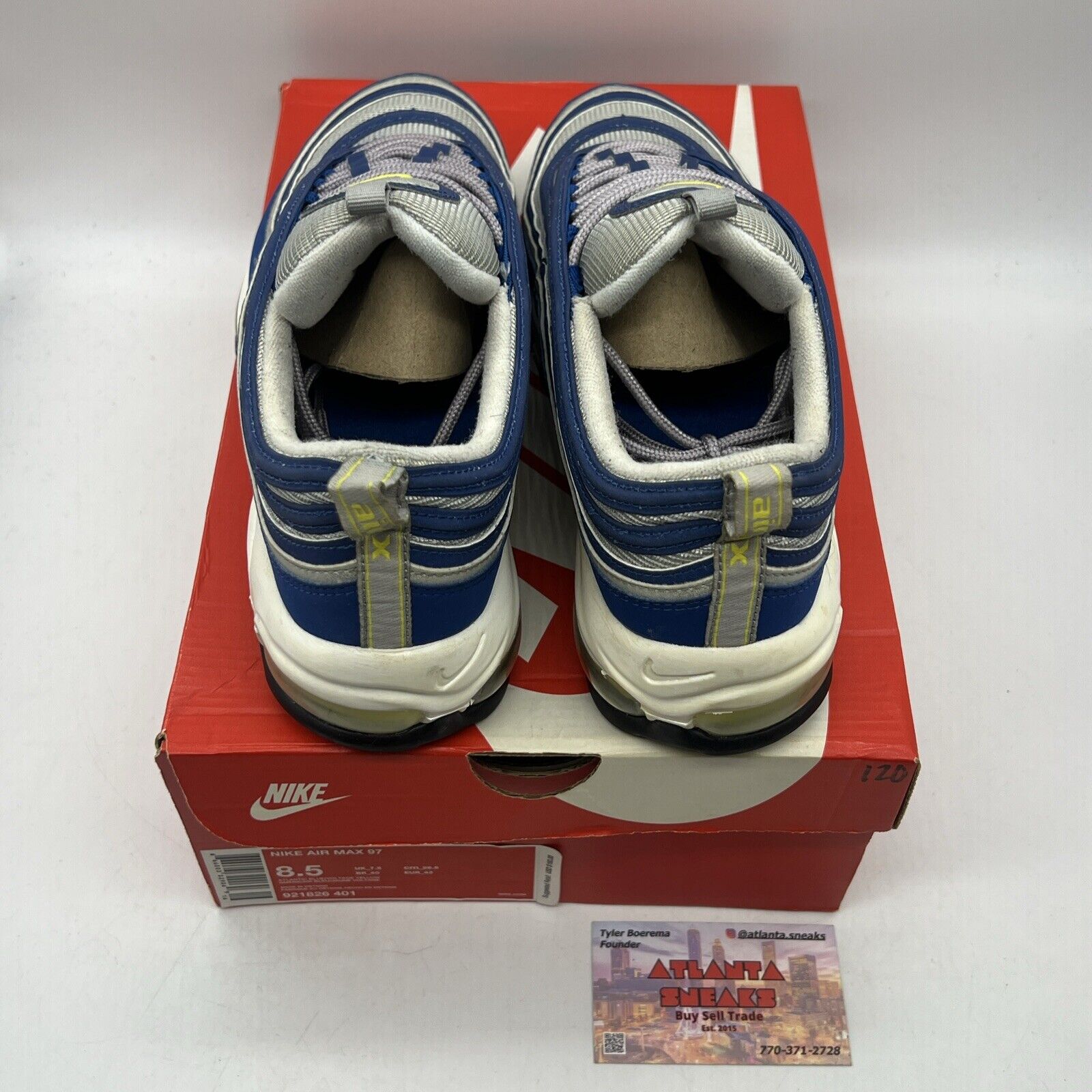 Size 8.5 - Nike Air Max 97 Atlantic Blue Grey Black (921826-401)