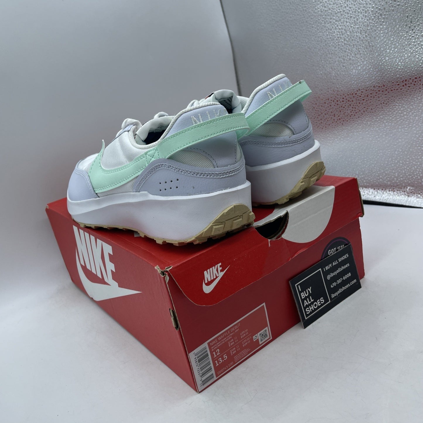 Size 12 - Nike Waffle Debut White Mint Foam Gum (DV0743-100)