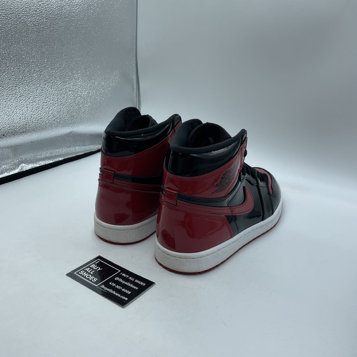 Size 10 - Jordan 1 Retro OG High Patent Bred Red Black Leather (555088-063)