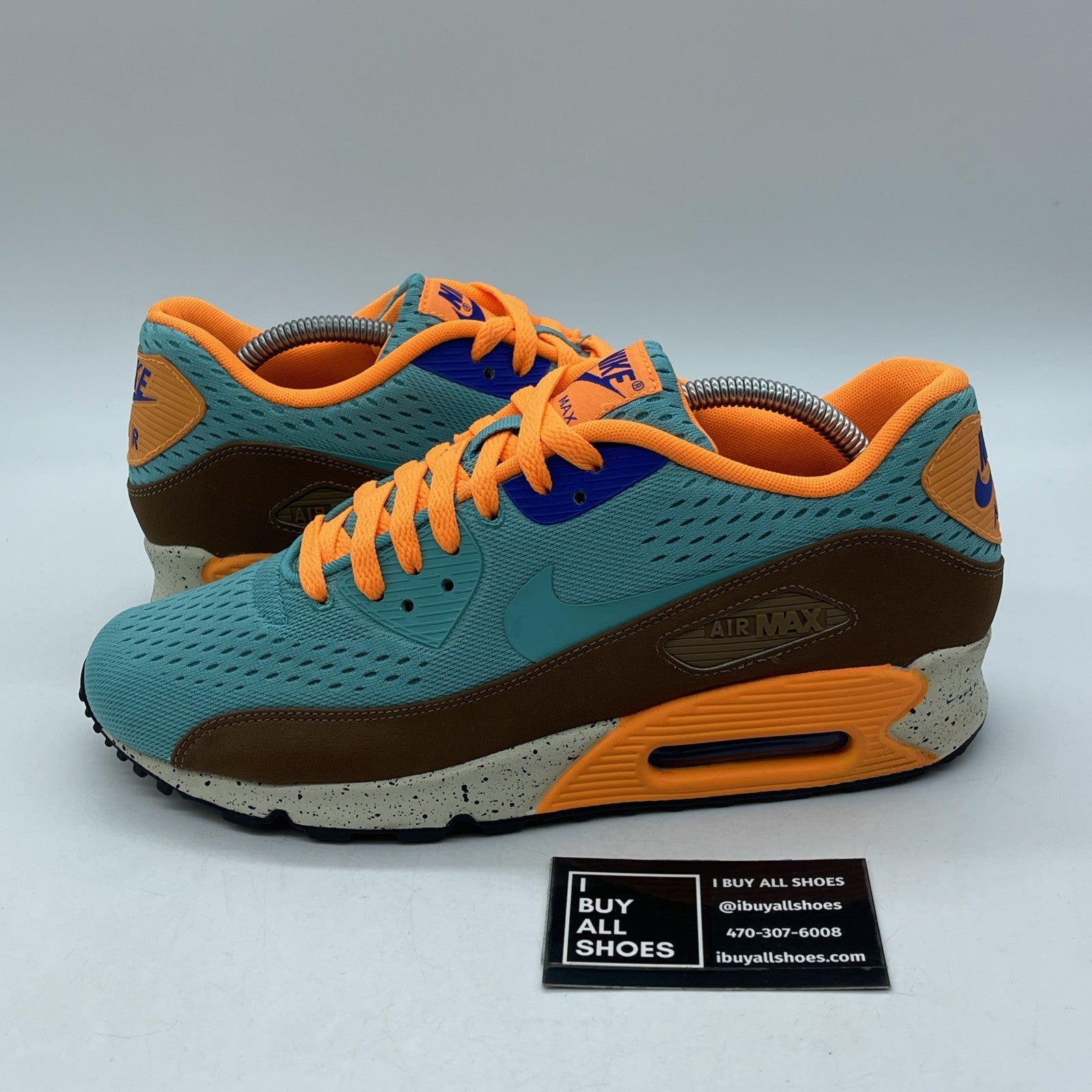 Size 9 - Nike Air Max 90 EM Beaches of Rio Orange Brown Blue (554719-336)