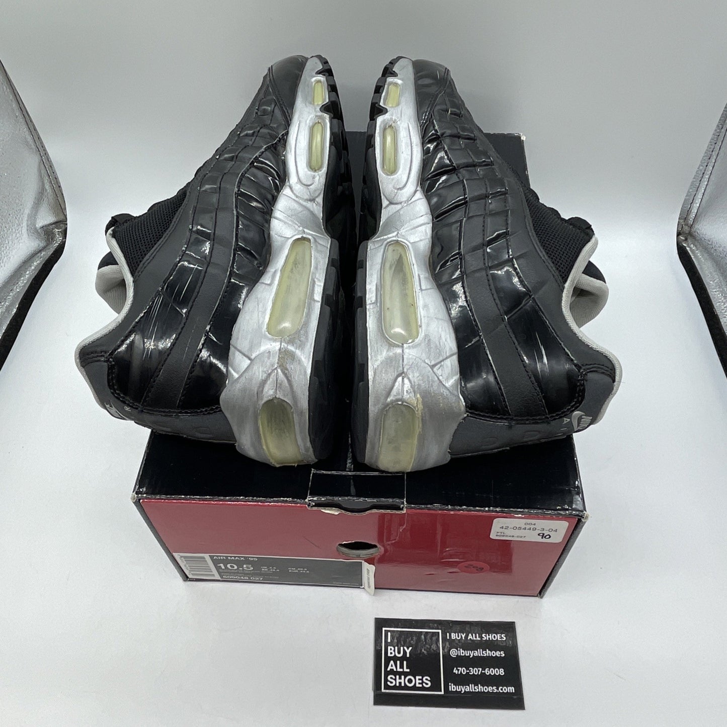 Size 10.5 - Nike Air Max 95 Black Silver Leather (609048-027)
