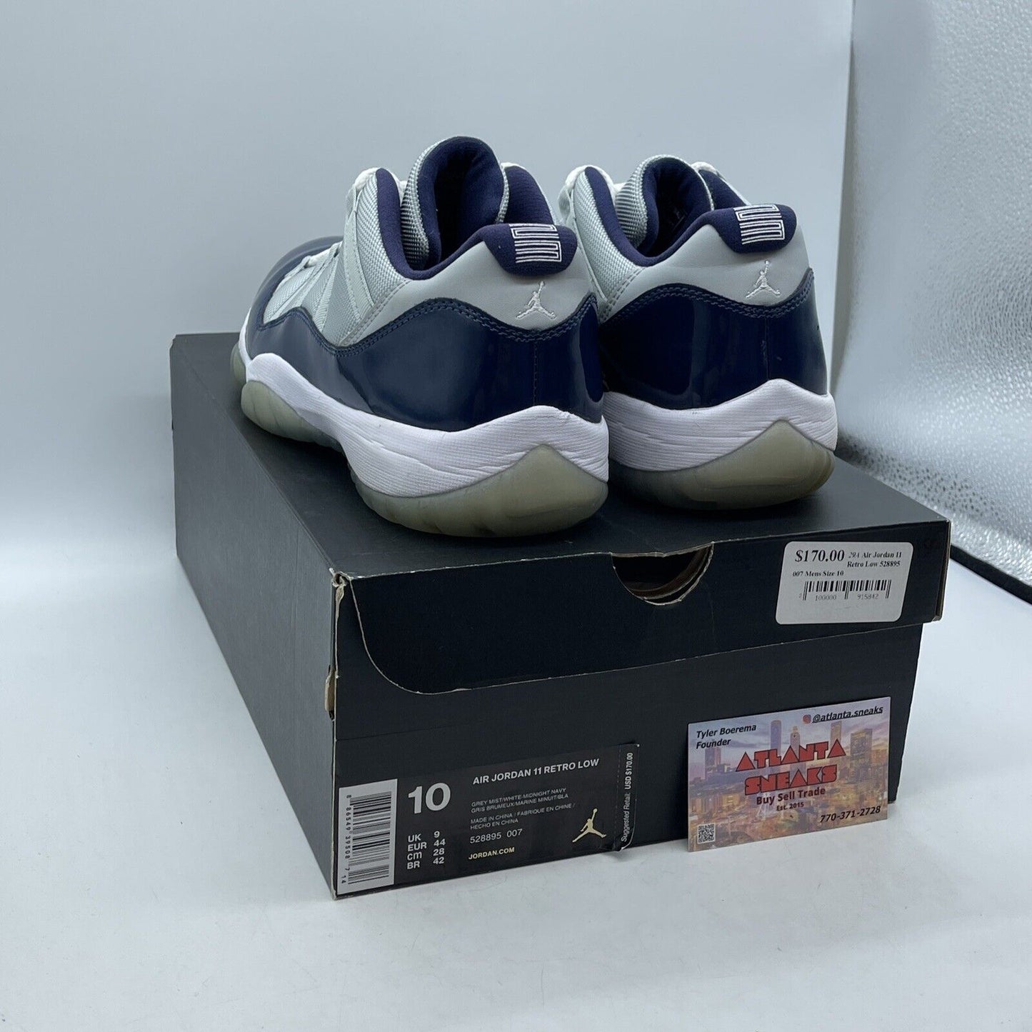 Size 10 - Air Jordan 11 Retro Low Georgetown Grey Suede Blue Leather (528895-007