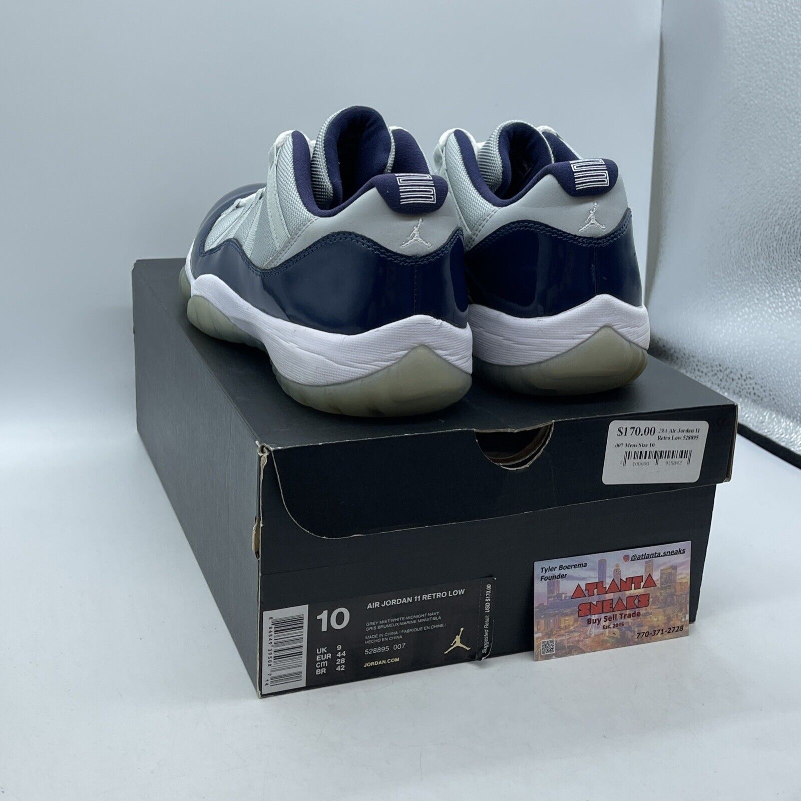 Size 10 - Air Jordan 11 Retro Low Georgetown Grey Suede Blue Leather (528895-007