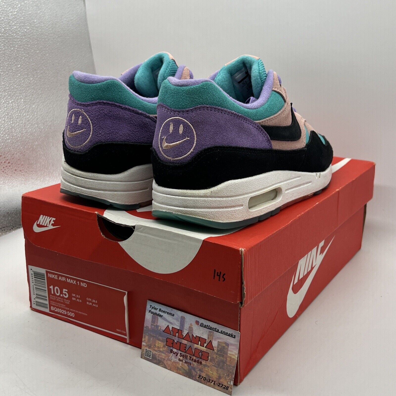 Size 10.5 - Nike Air Max 1 Have A Nike Day Black Purple Suede (BQ8929-500)