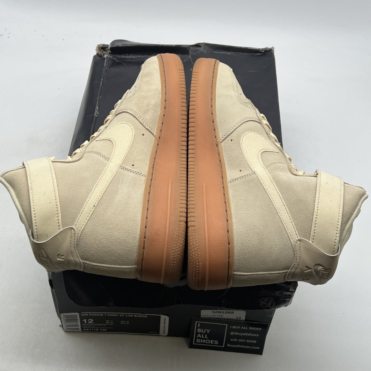 Size 12 - Nike Air Force 1 07 LV8 Suede High Mushroom (AA1118-100)