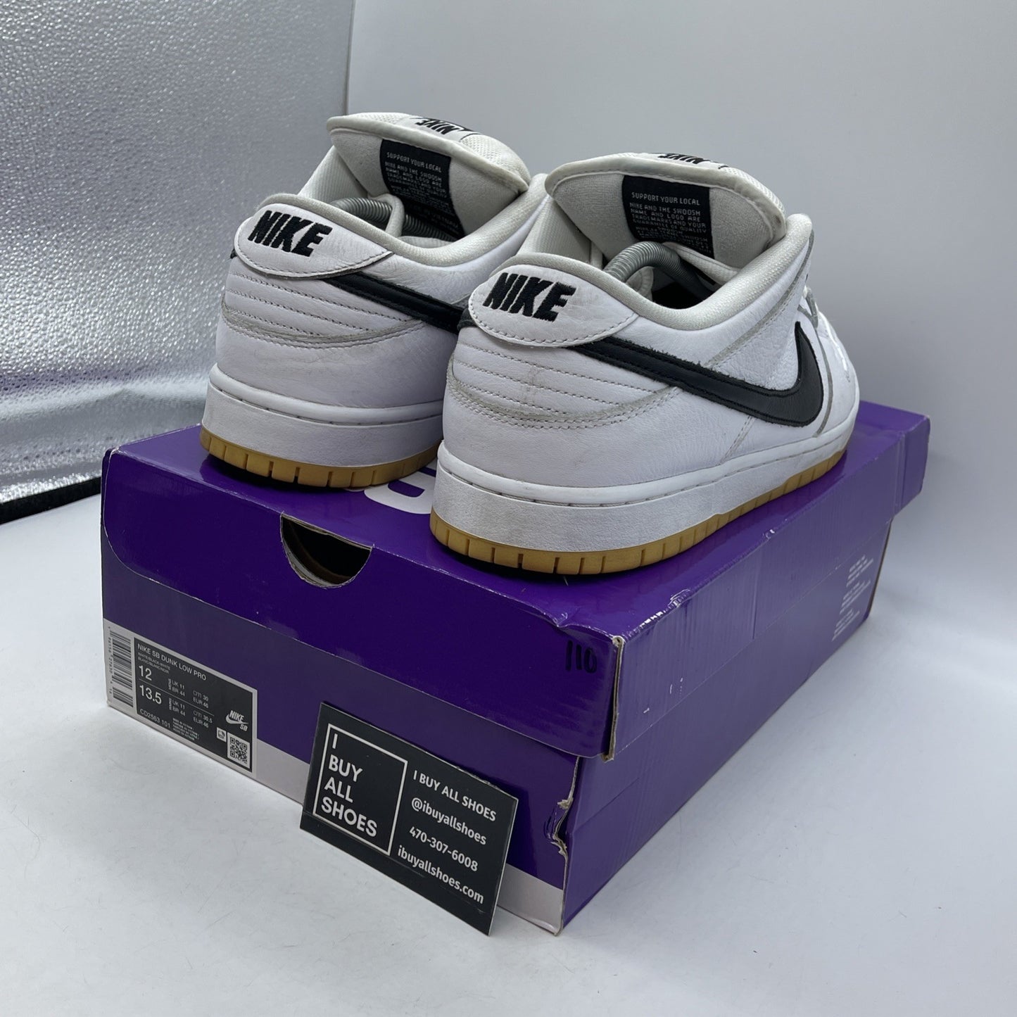 Size 12 - Nike SB Dunk Low White Gum Leather (CD2563-101)